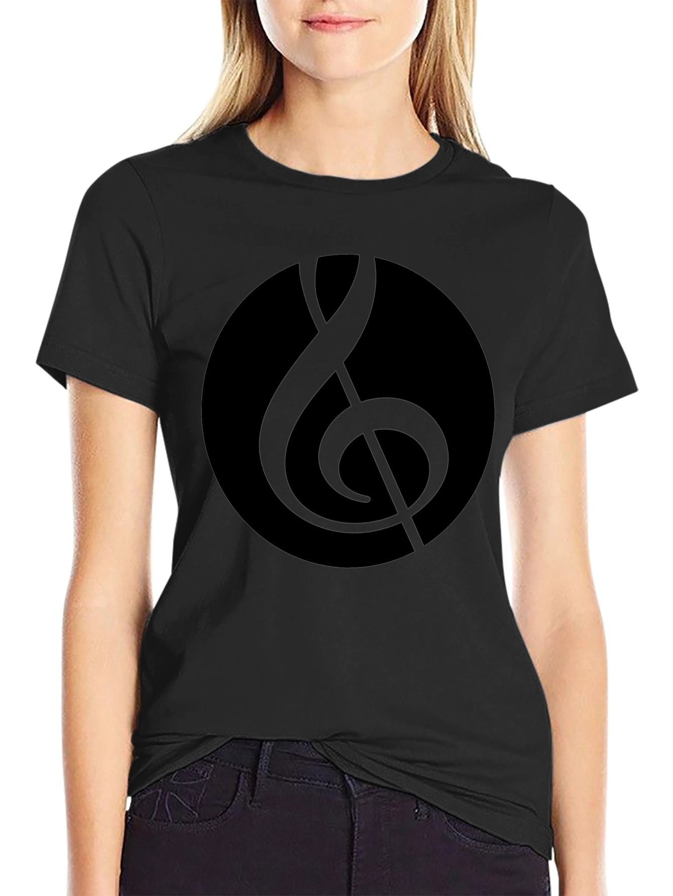 Black Music Note T-Shirt - Stylish and Comfortable