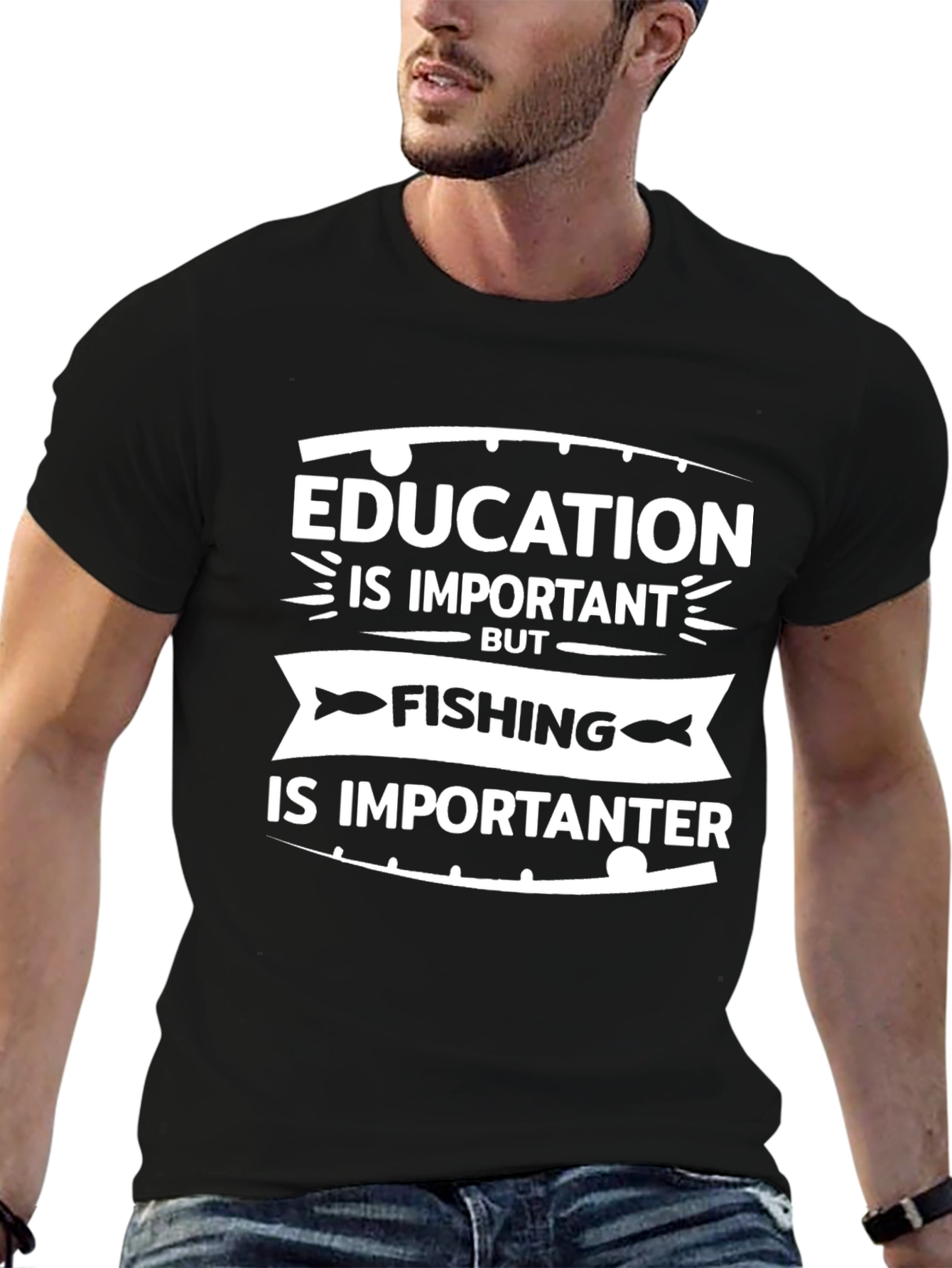 Funny Fishing T-Shirt - Education vs. Fishing