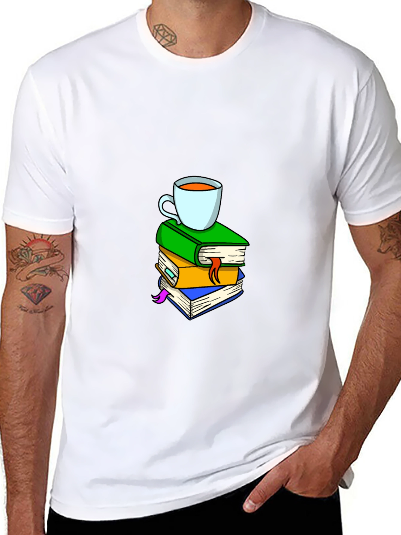 Book Stack & Coffee T-Shirt