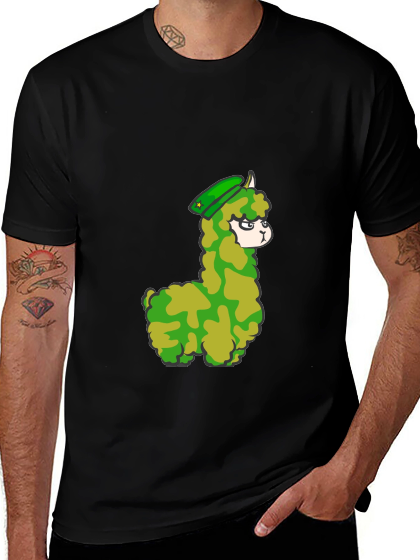 Alpaca Camo T-Shirt - Fun Novelty Tee