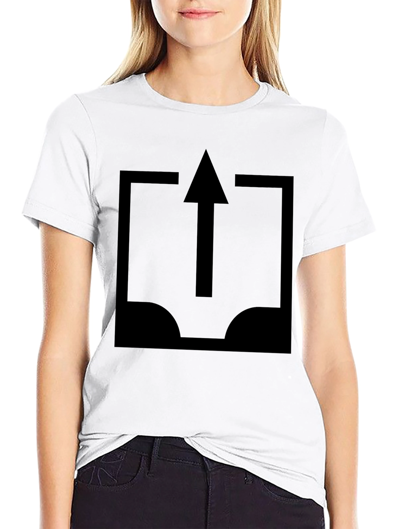 Arrow Upload Graphic Tee - Stylish Black T-Shirt