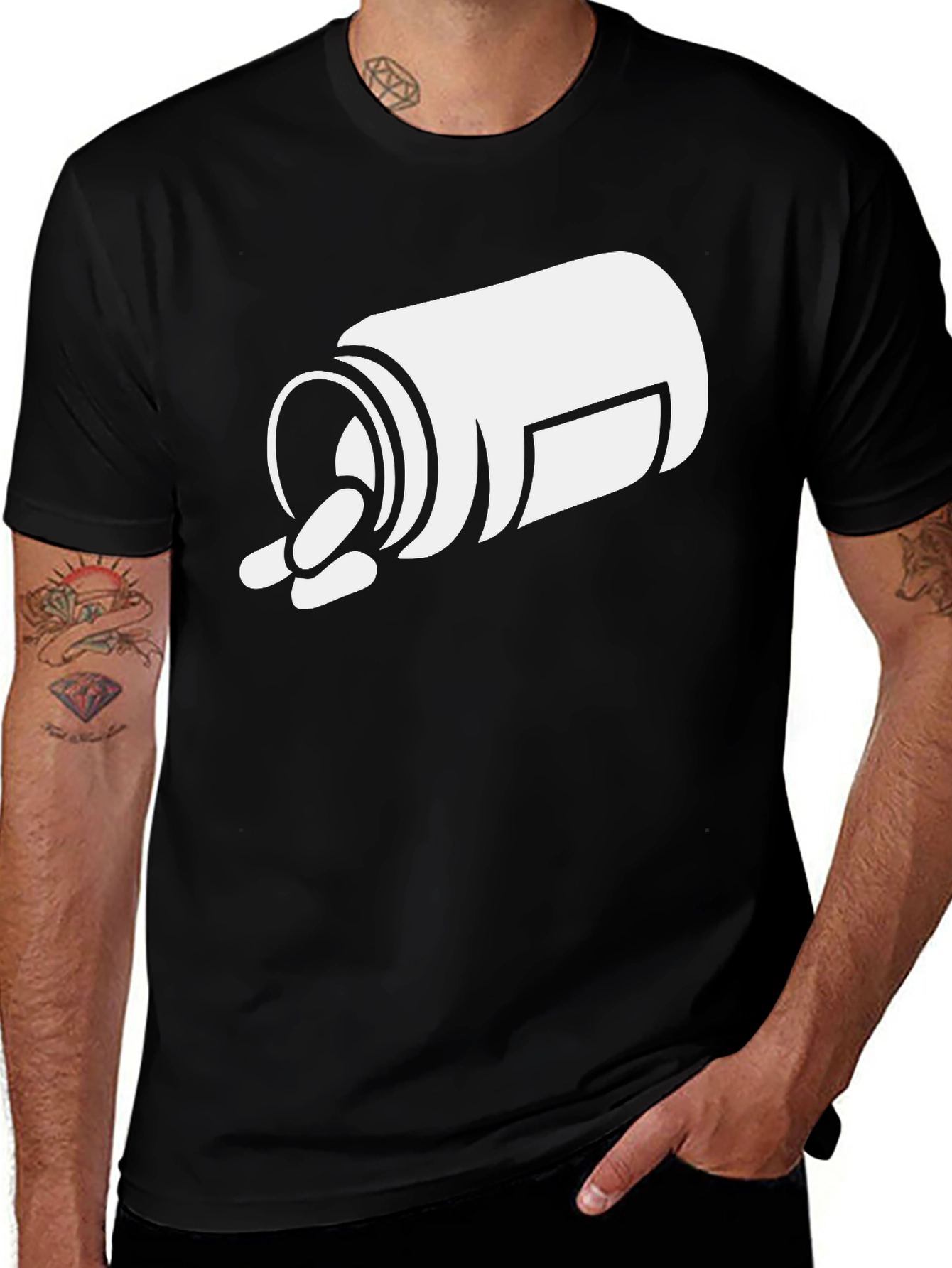Pills Graphic T-Shirt - Black Cotton Tee