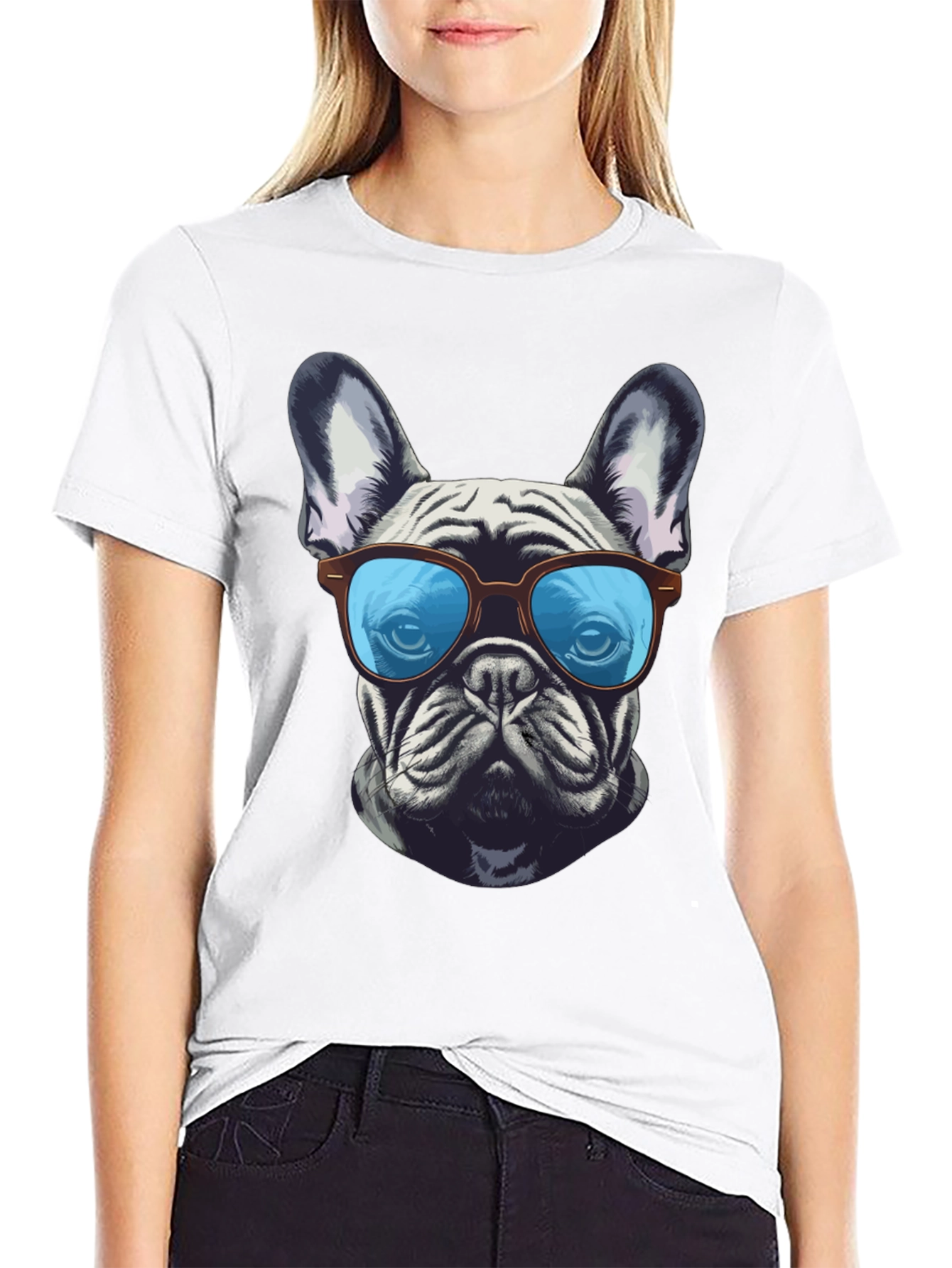 Cool Bulldog Graphic Tee - Unisex Black T-Shirt