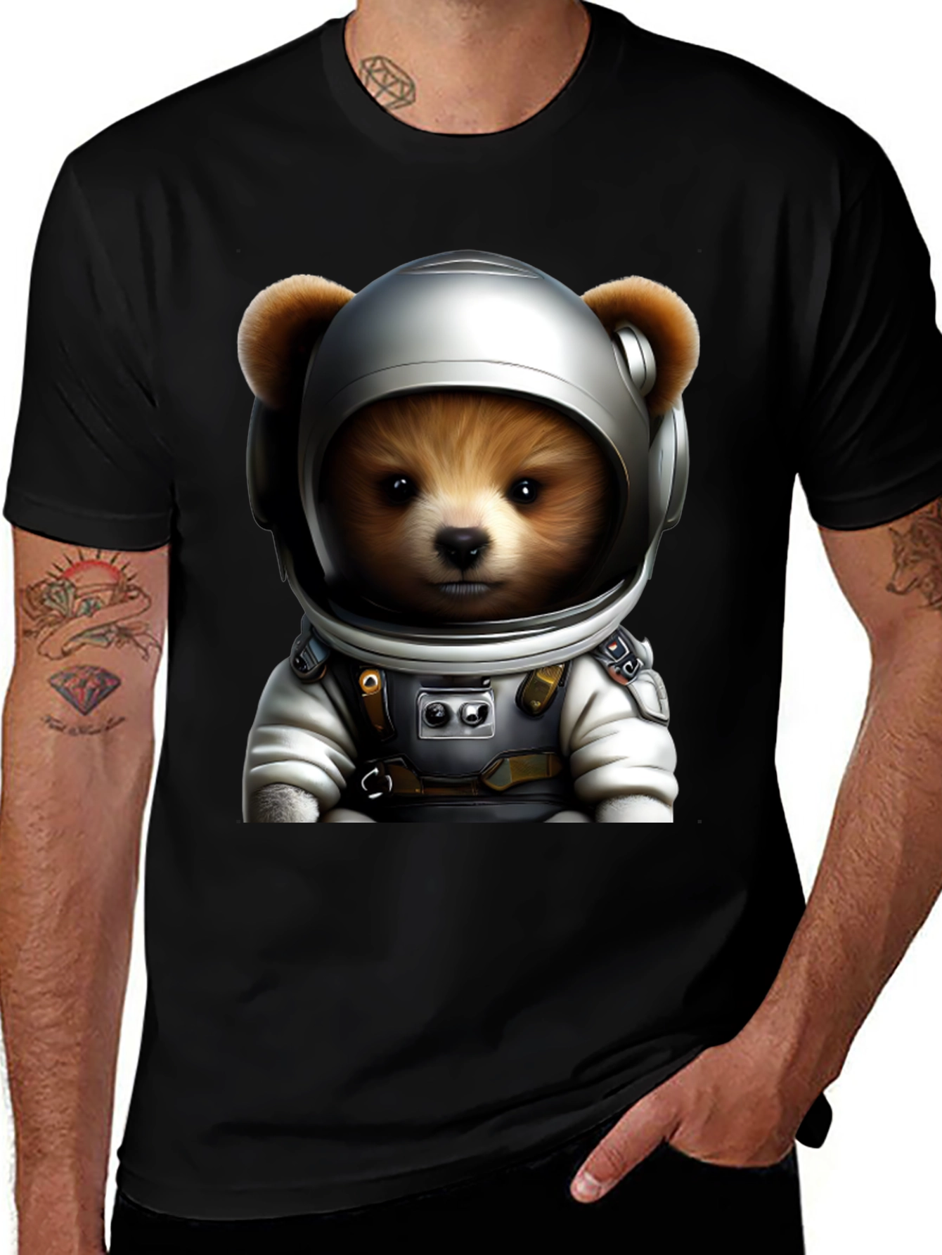 Bear Astronaut Graphic T-Shirt - Space Teddy Tee