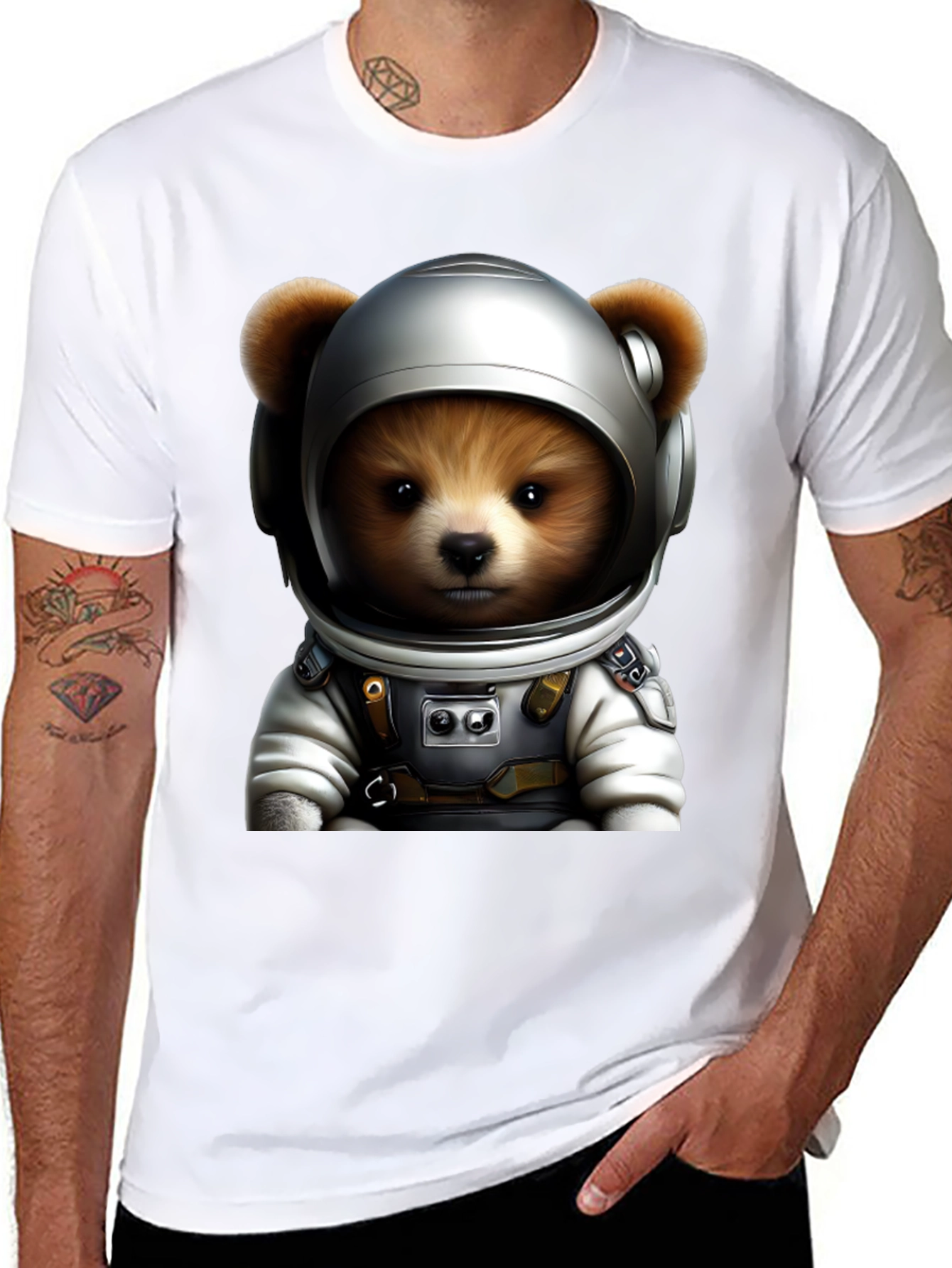 Bear Astronaut Graphic T-Shirt - Space Teddy Tee