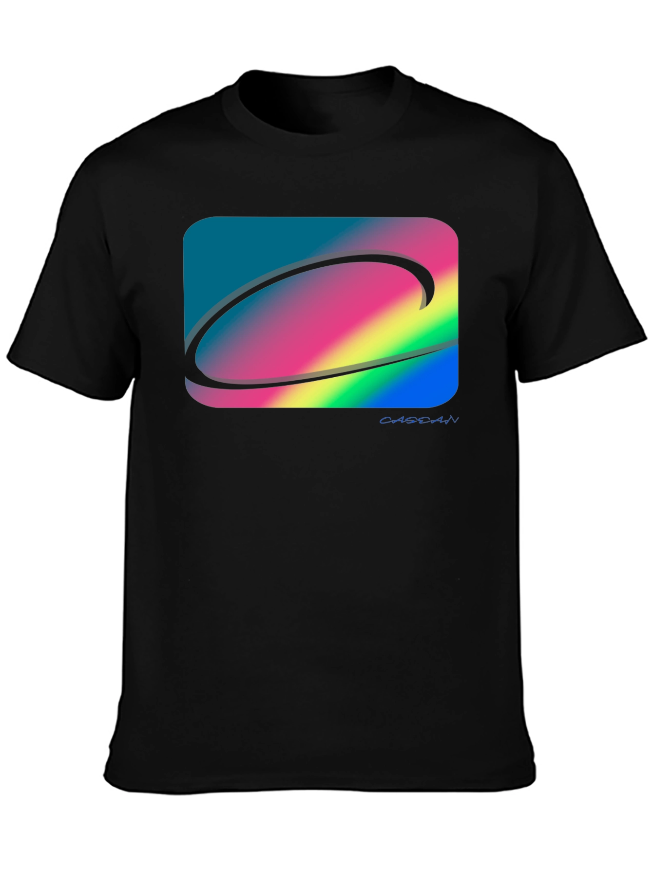 Abstract Graphic Print Black Cotton T-Shirt