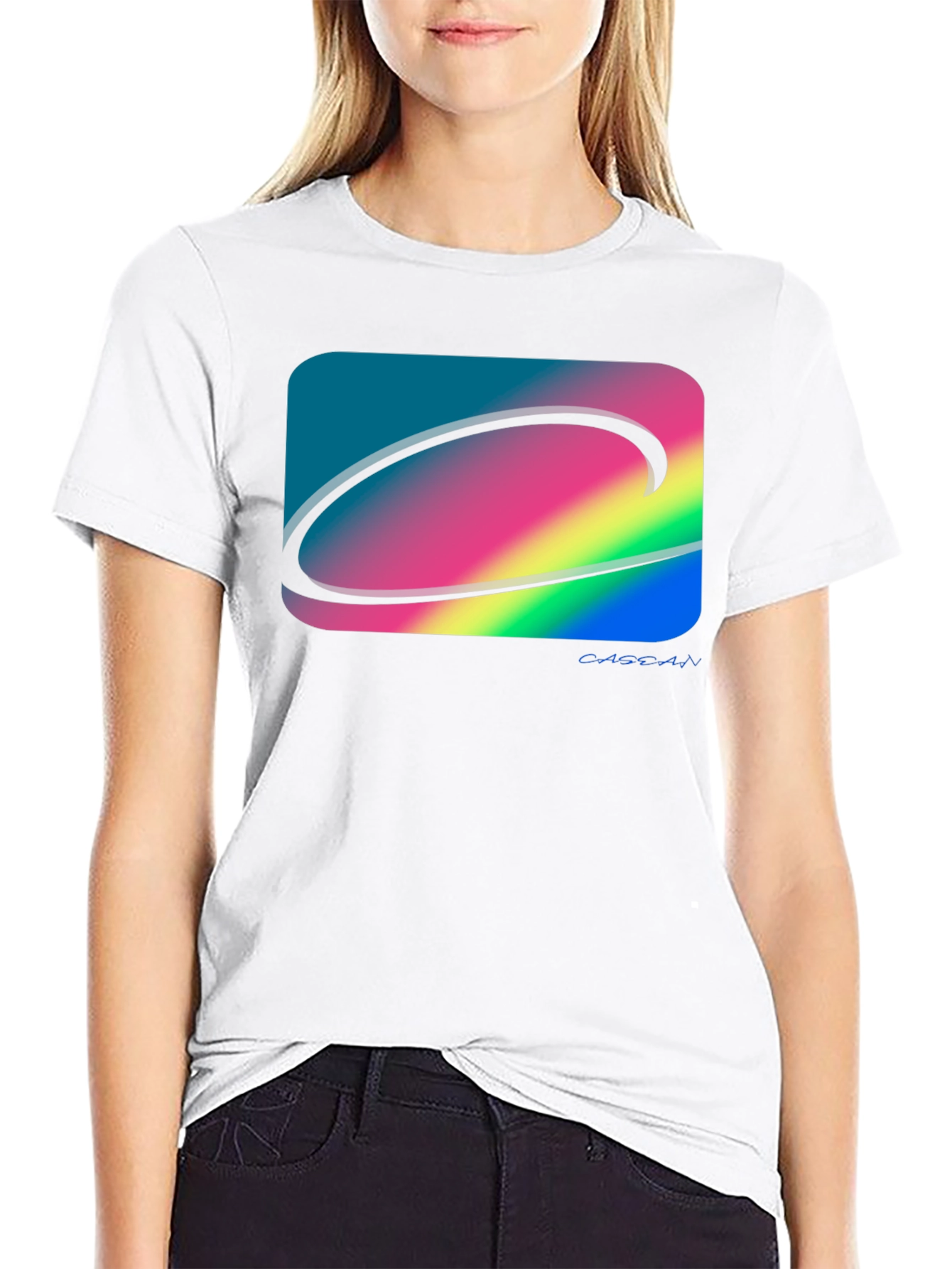 Abstract Graphic Print Black Cotton T-Shirt