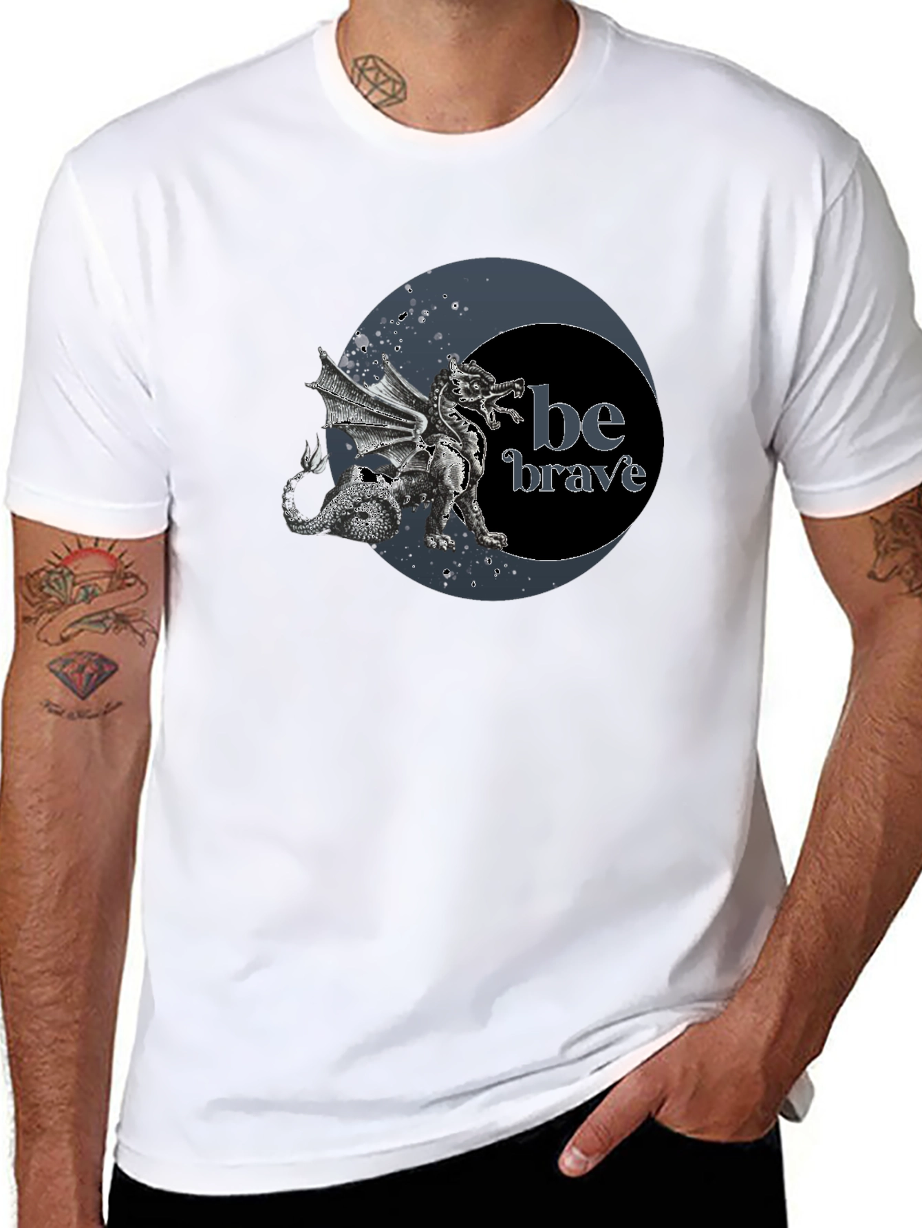 Dragon Be Brave Black Graphic Tee