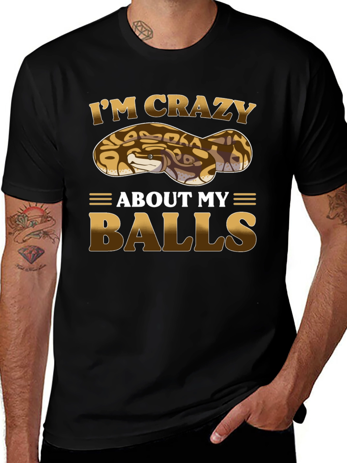 Crazy About My Balls Python Snake T-Shirt