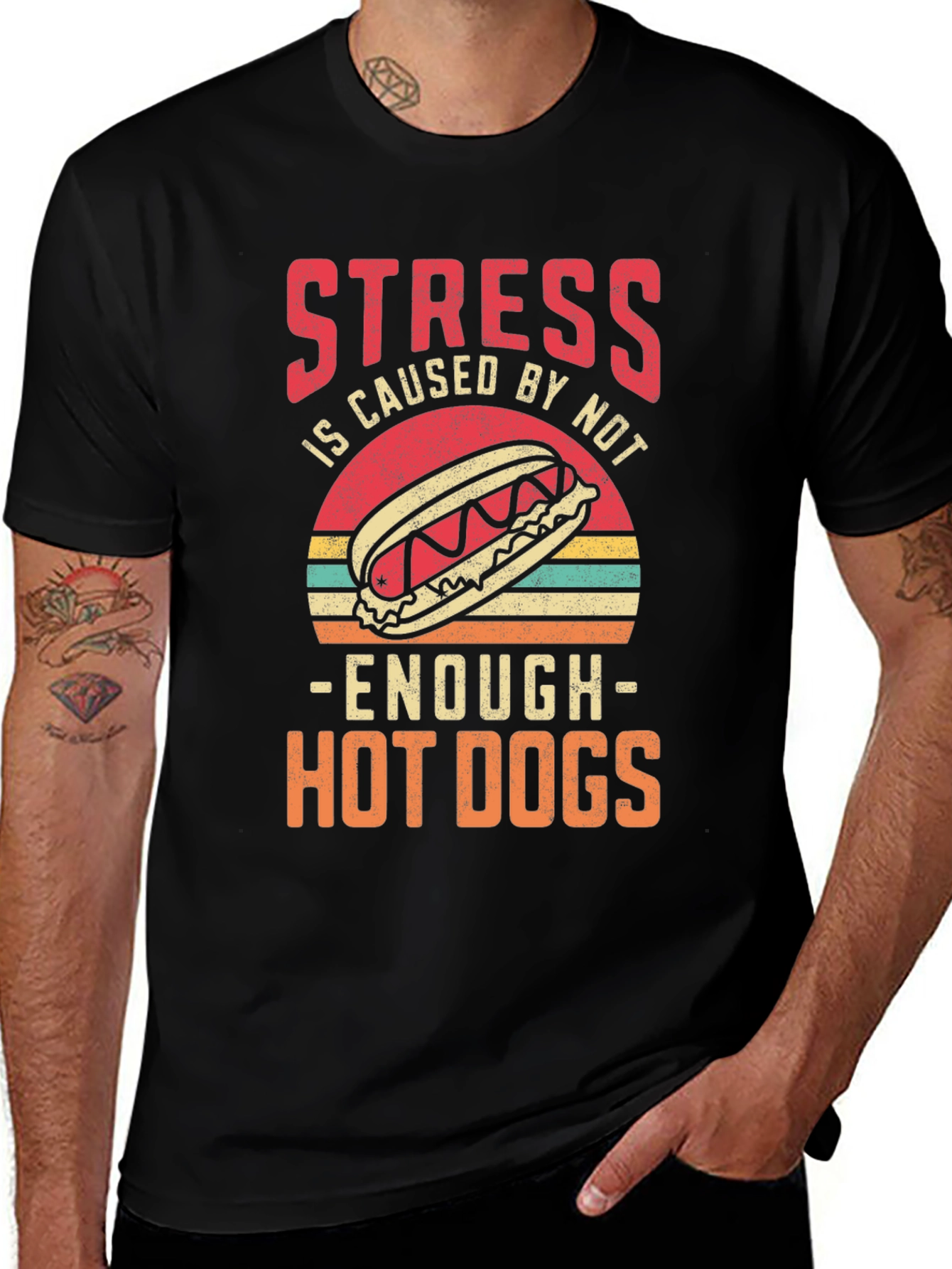 Funny Stress Hot Dog Graphic Tee