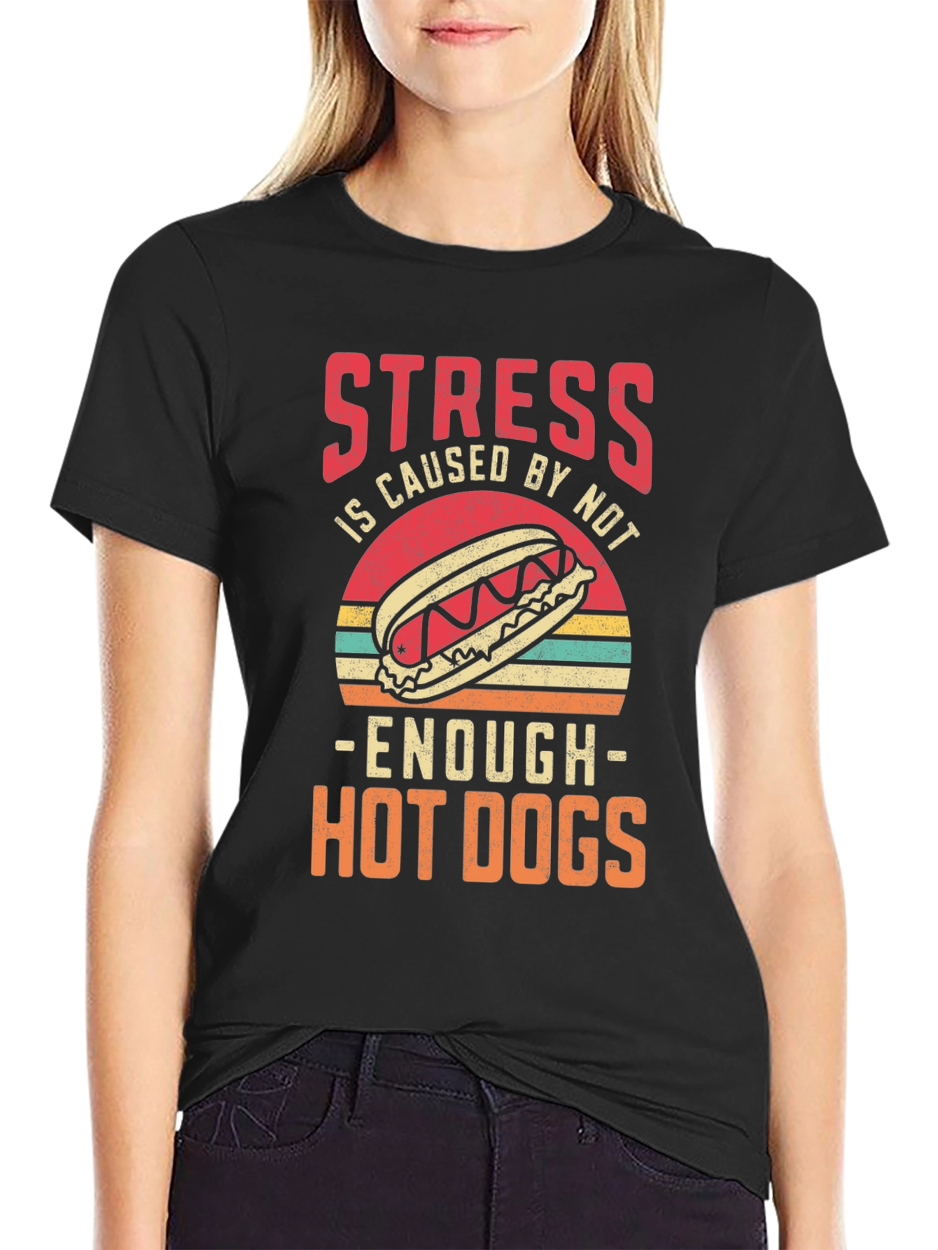 Funny Stress Hot Dog Graphic Tee