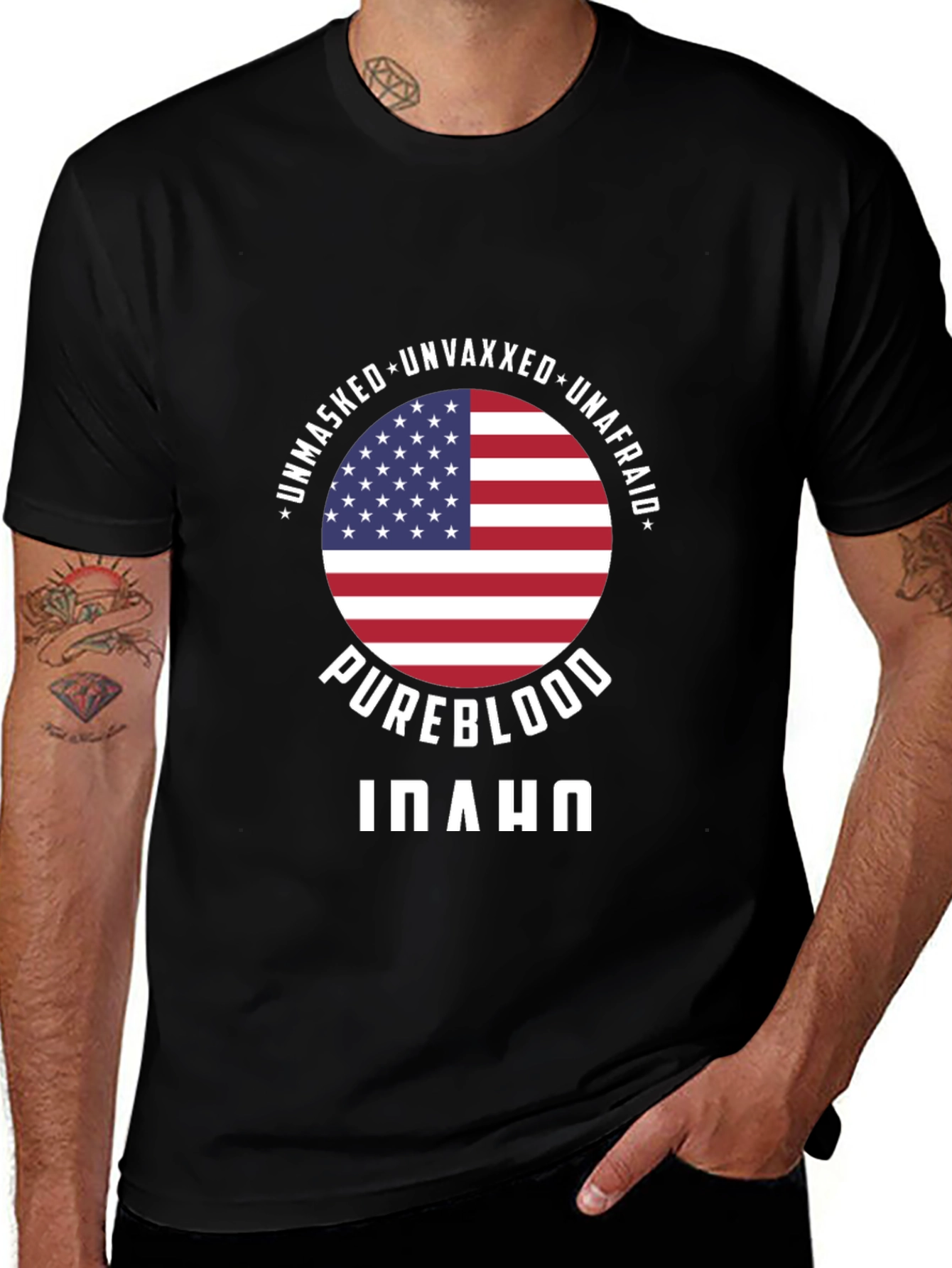 Pureblood Idaho T-Shirt: Unmasked Unvaxxed Unafraid