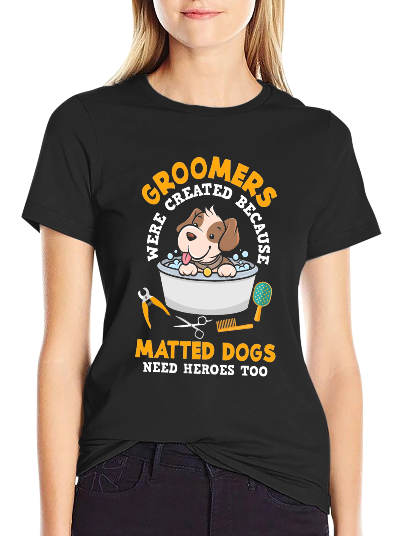 Groomers Hero Dog Graphic T-Shirt