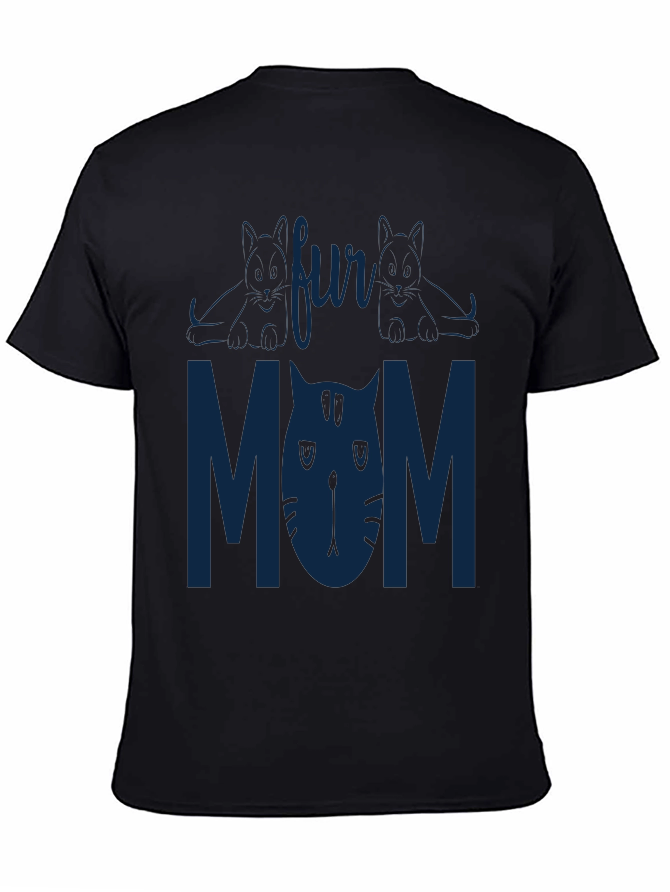 Fur Mom Black T-Shirt - Cat Lover Tee