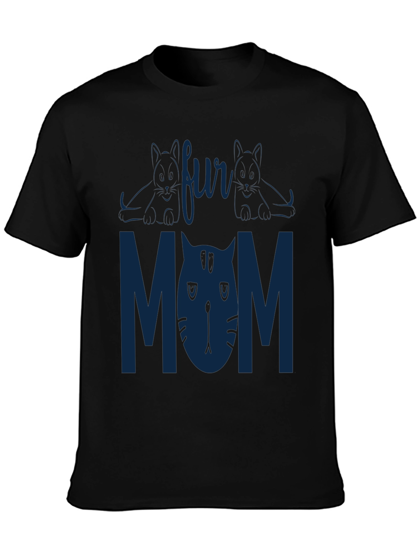 Fur Mom Black T-Shirt - Cat Lover Tee