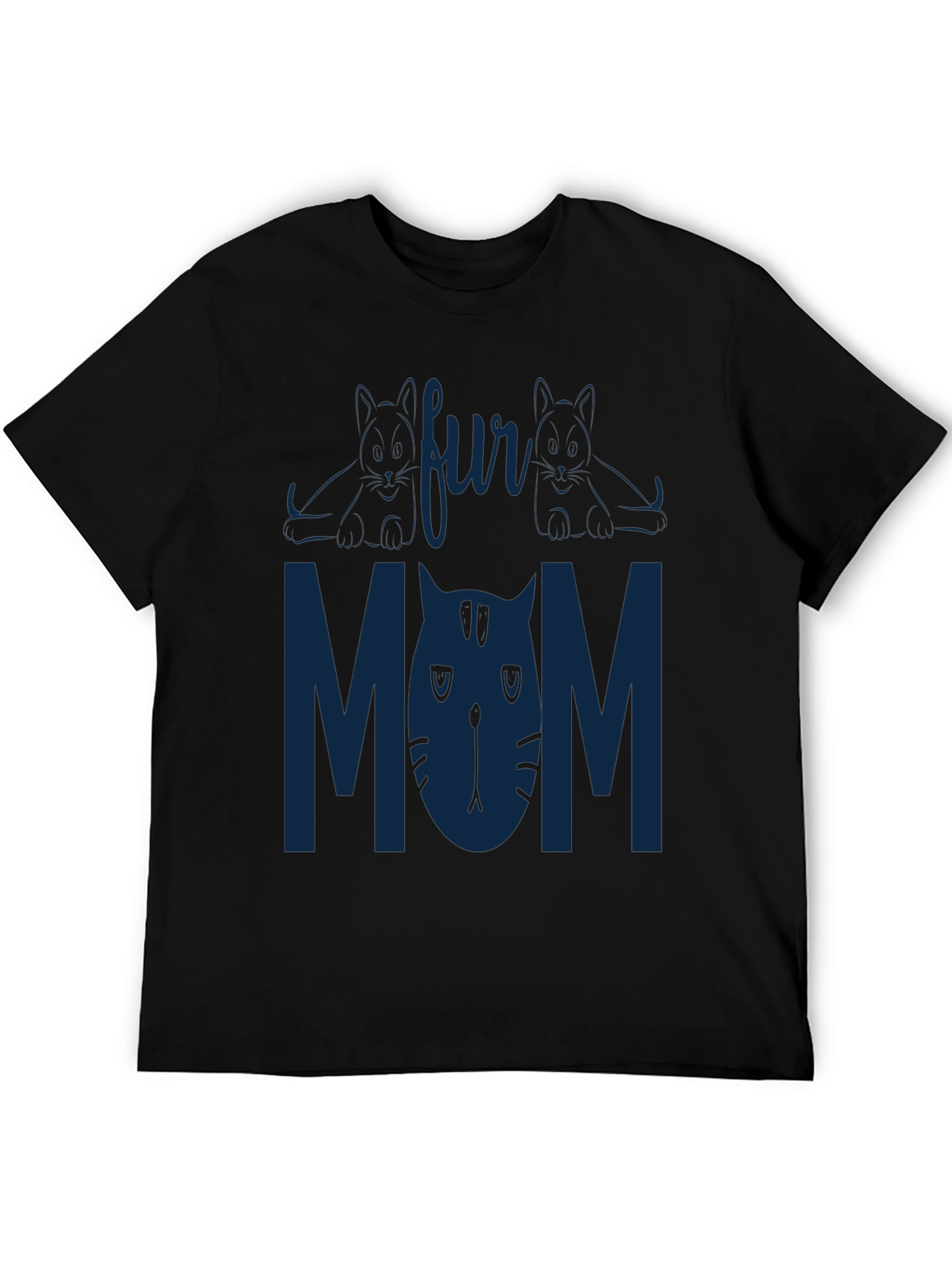 Fur Mom Black T-Shirt - Cat Lover Tee