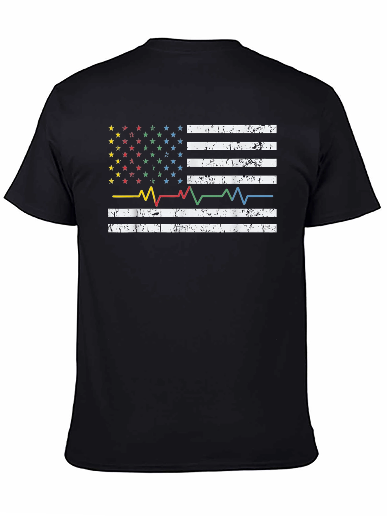 American Flag Heartbeat Graphic Tee