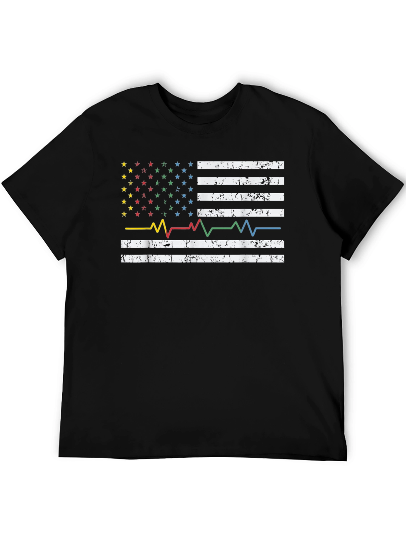 American Flag Heartbeat Graphic Tee