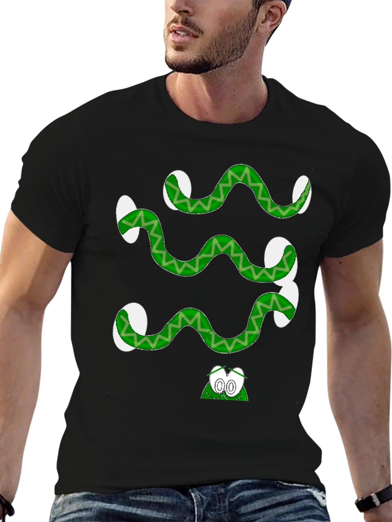 Cartoon Snake Graphic Tee - Quirky Style