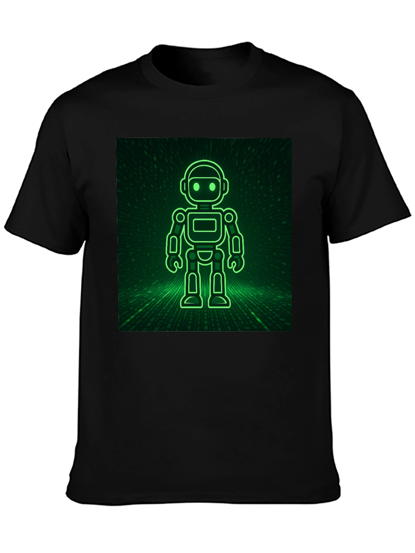 Robot in the Matrix Black T-Shirt