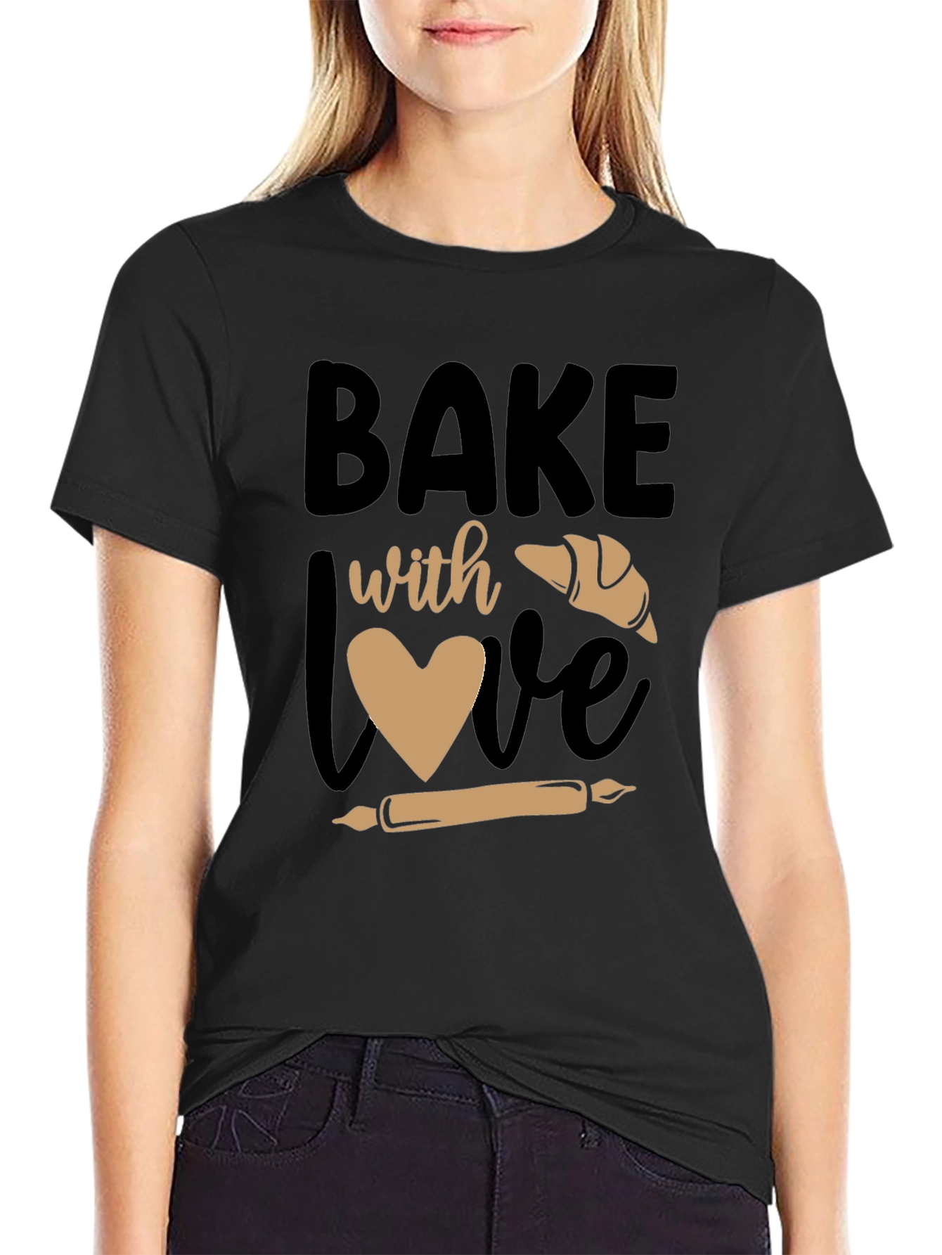 Bake with Love Graphic Tee - Baking Lovers Shirt