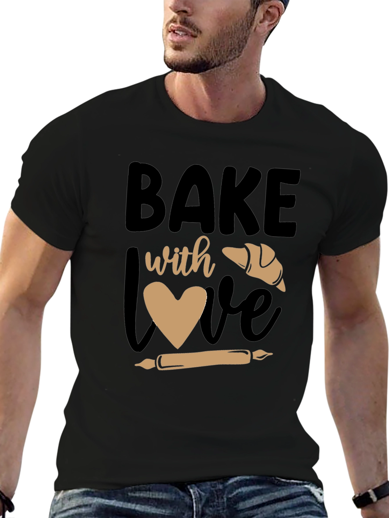 Bake with Love Graphic Tee - Baking Lovers Shirt