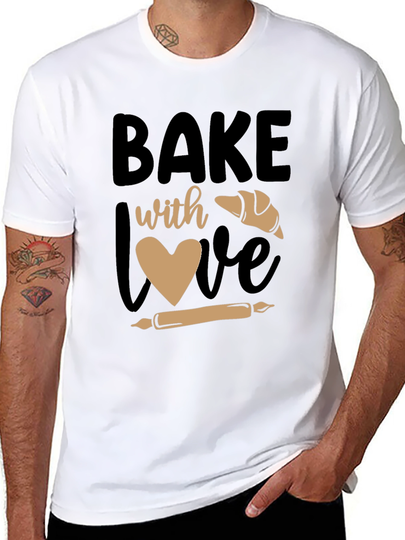Bake with Love Graphic Tee - Baking Lovers Shirt