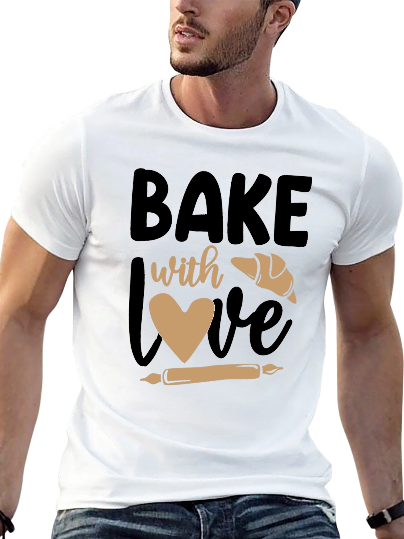 Bake with Love Graphic Tee - Baking Lovers Shirt