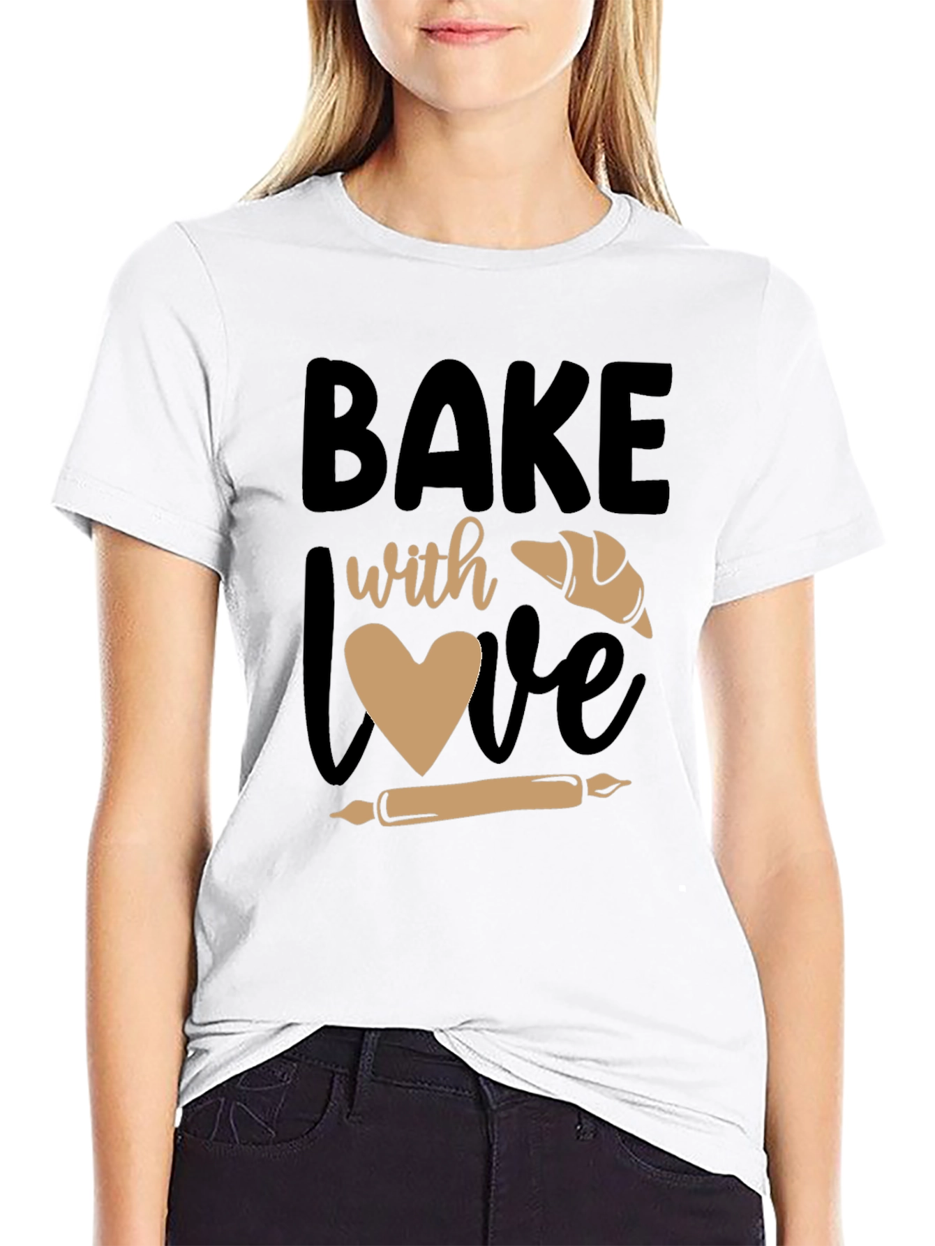 Bake with Love Graphic Tee - Baking Lovers Shirt