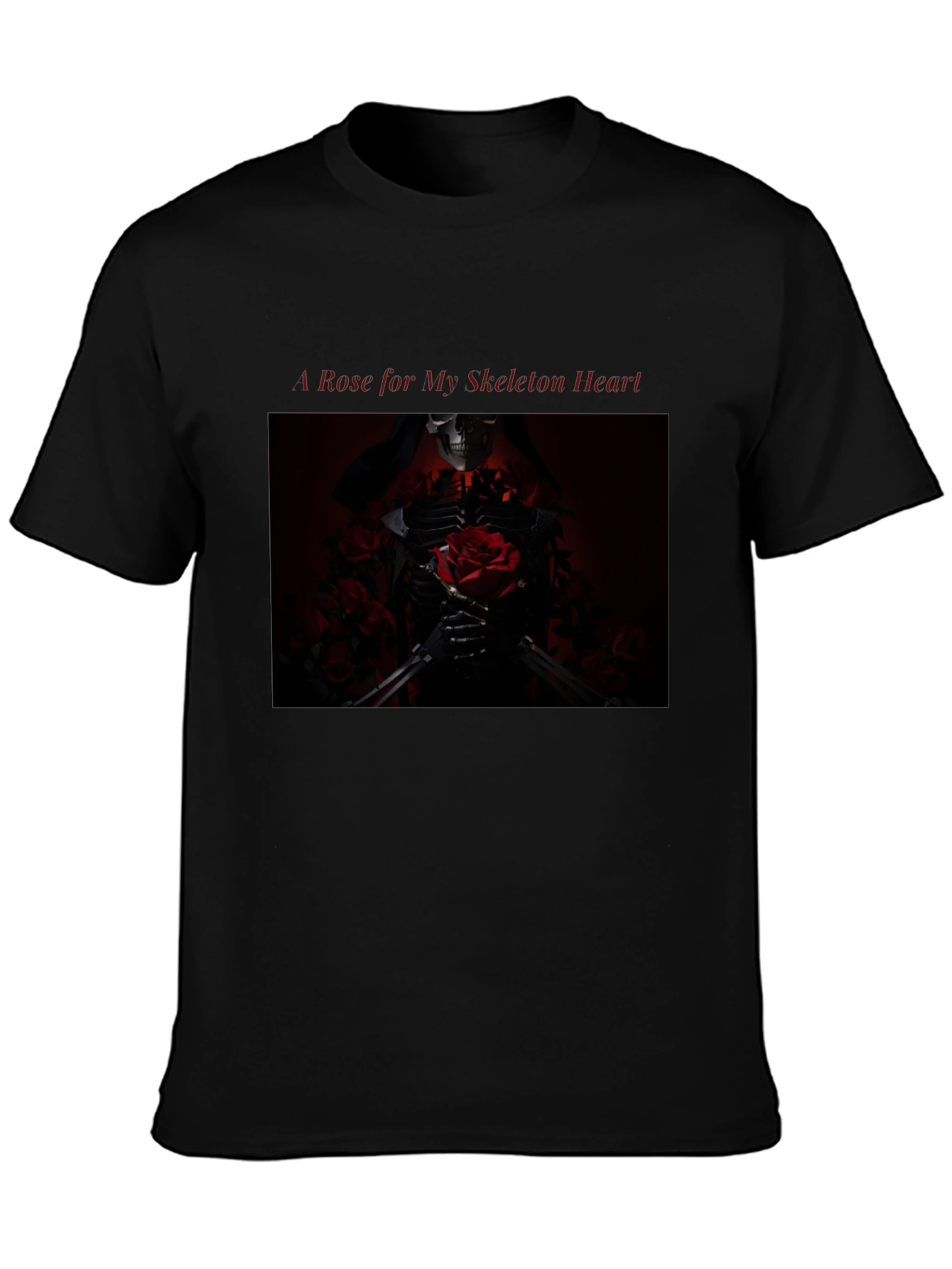 Skeleton Heart Rose Graphic T-Shirt - Gothic Fashion