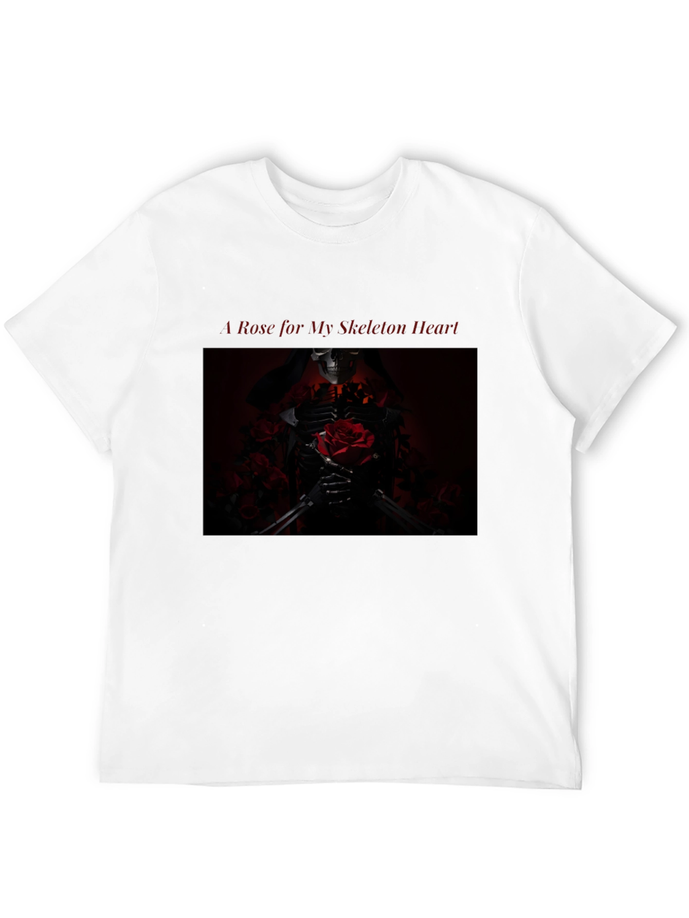 Skeleton Heart Rose Graphic T-Shirt - Gothic Fashion