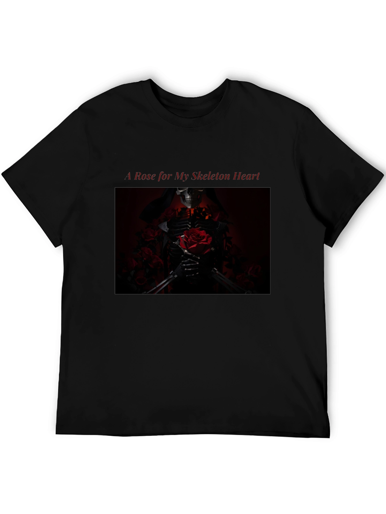 Skeleton Heart Rose Graphic T-Shirt - Gothic Fashion