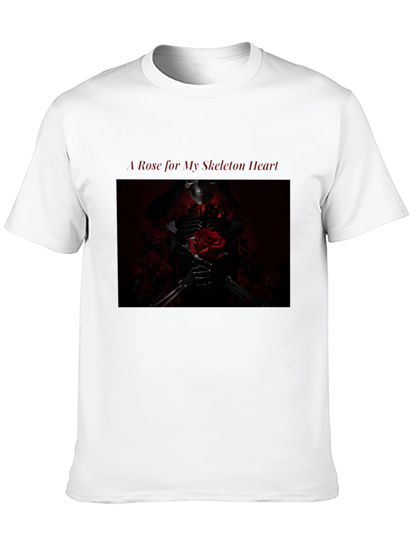 Skeleton Heart Rose Graphic T-Shirt - Gothic Fashion