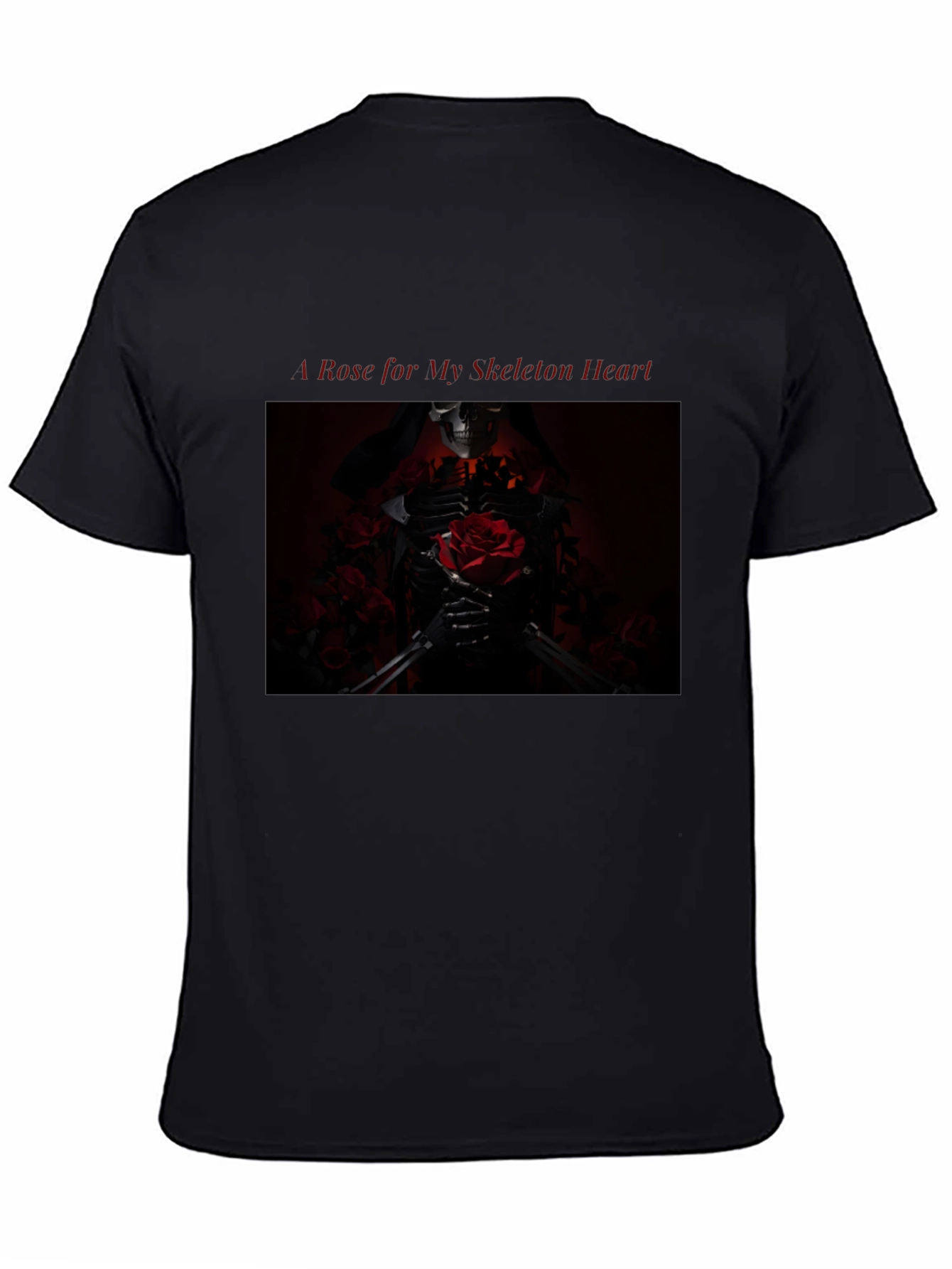Skeleton Heart Rose Graphic T-Shirt - Gothic Fashion