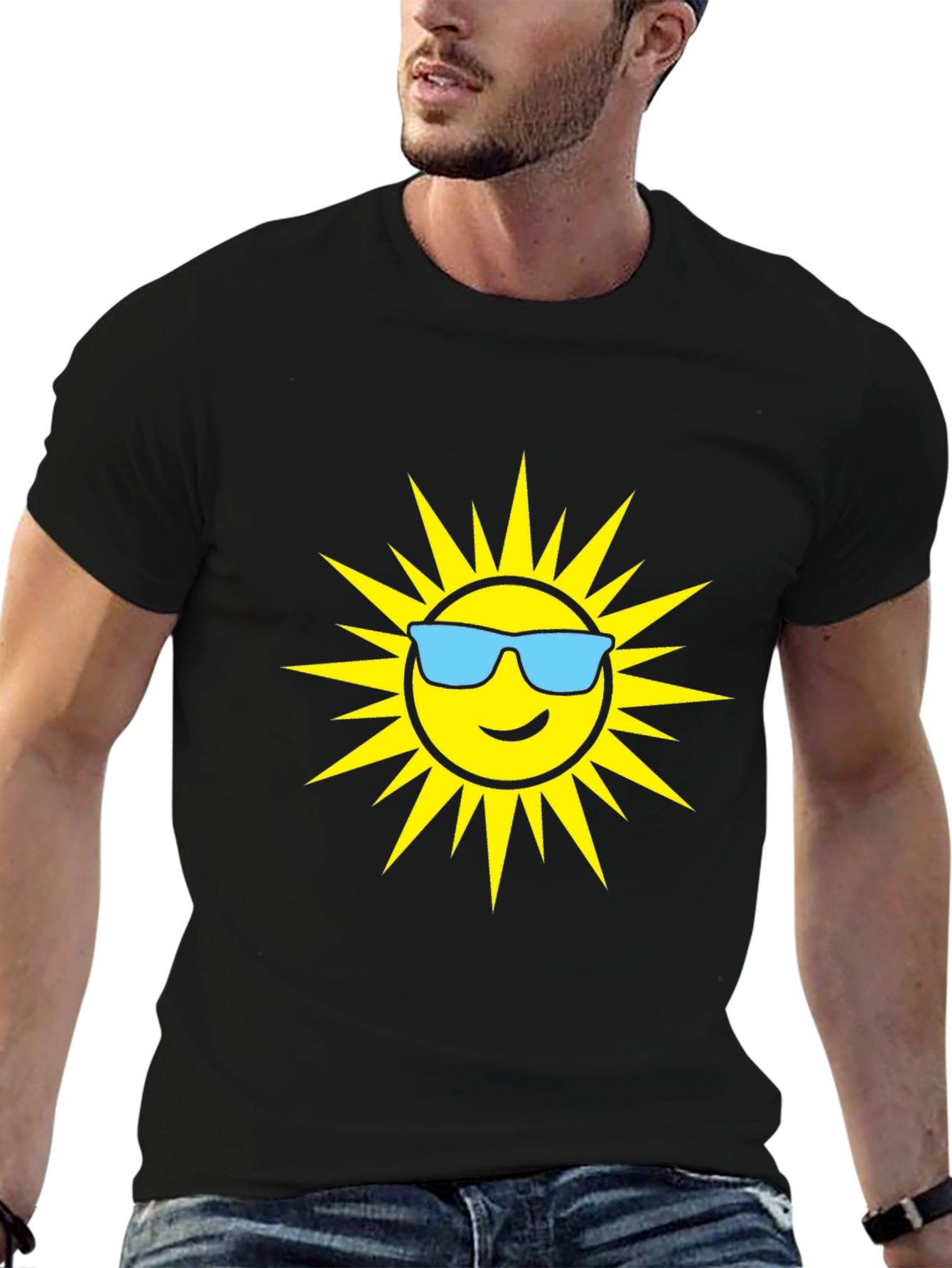 Cool Sun Graphic T-Shirt - Black Cotton Tee