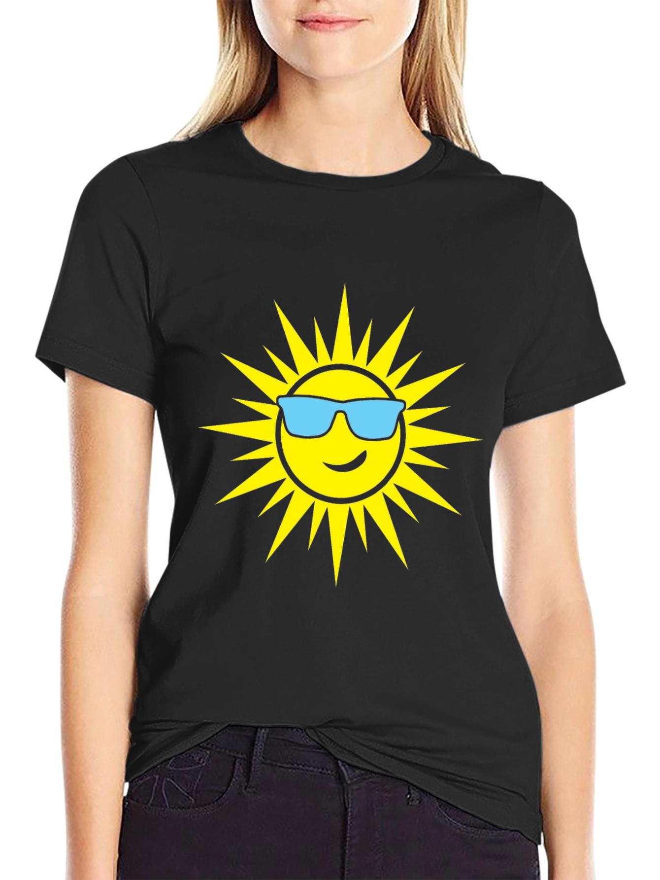 Cool Sun Graphic T-Shirt - Black Cotton Tee