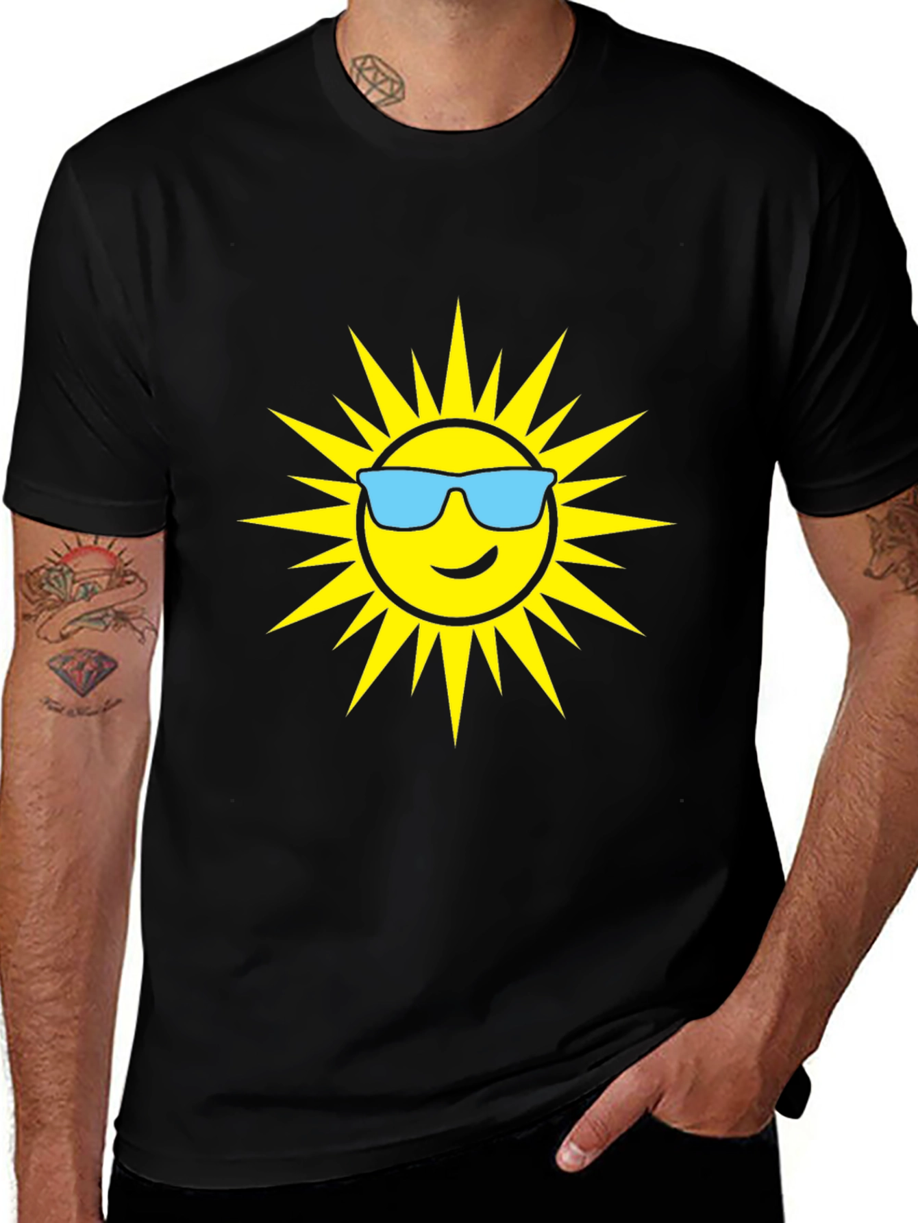 Cool Sun Graphic T-Shirt - Black Cotton Tee