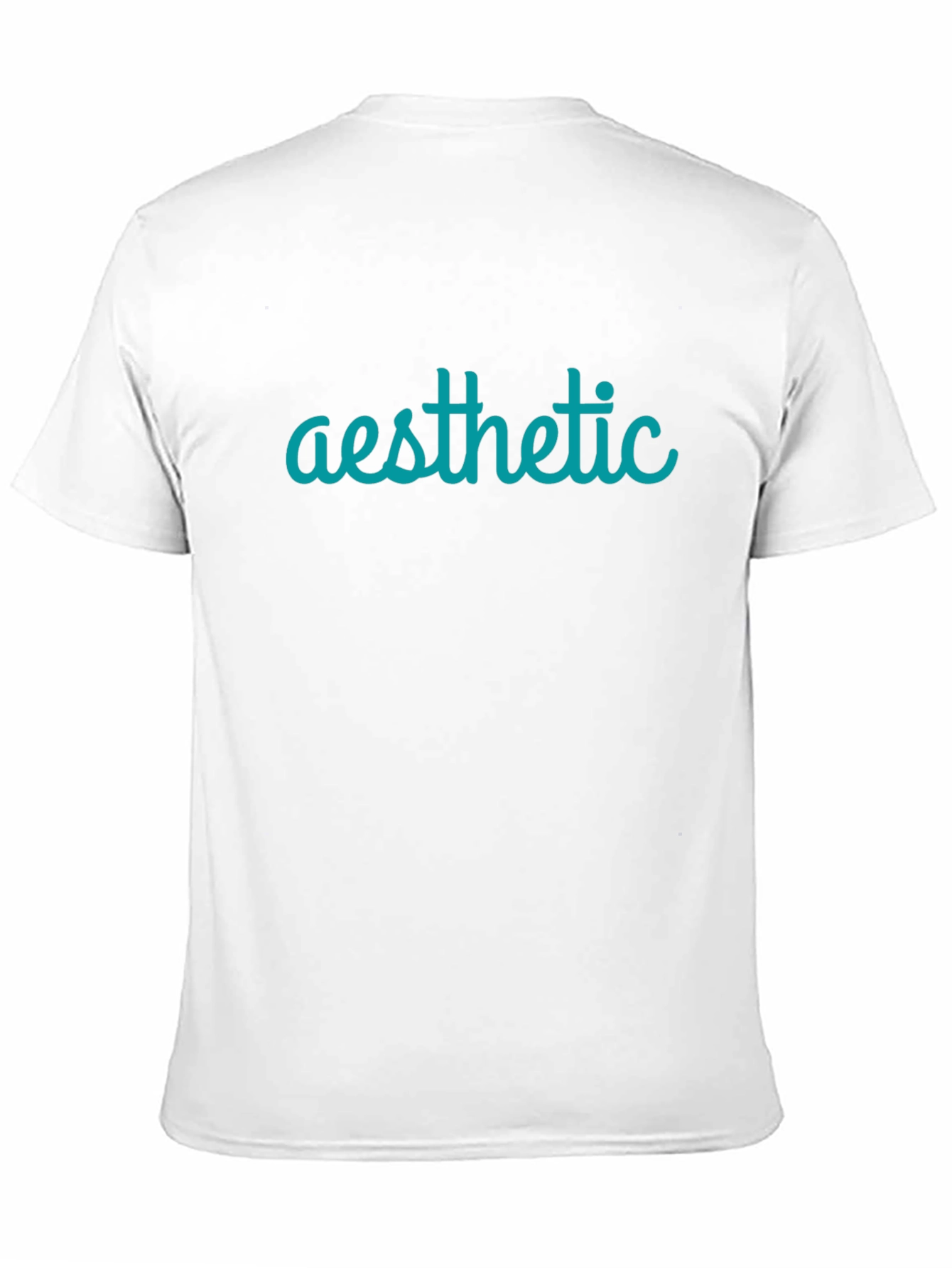 Aesthetic Teal Graphic Print Black T-Shirt