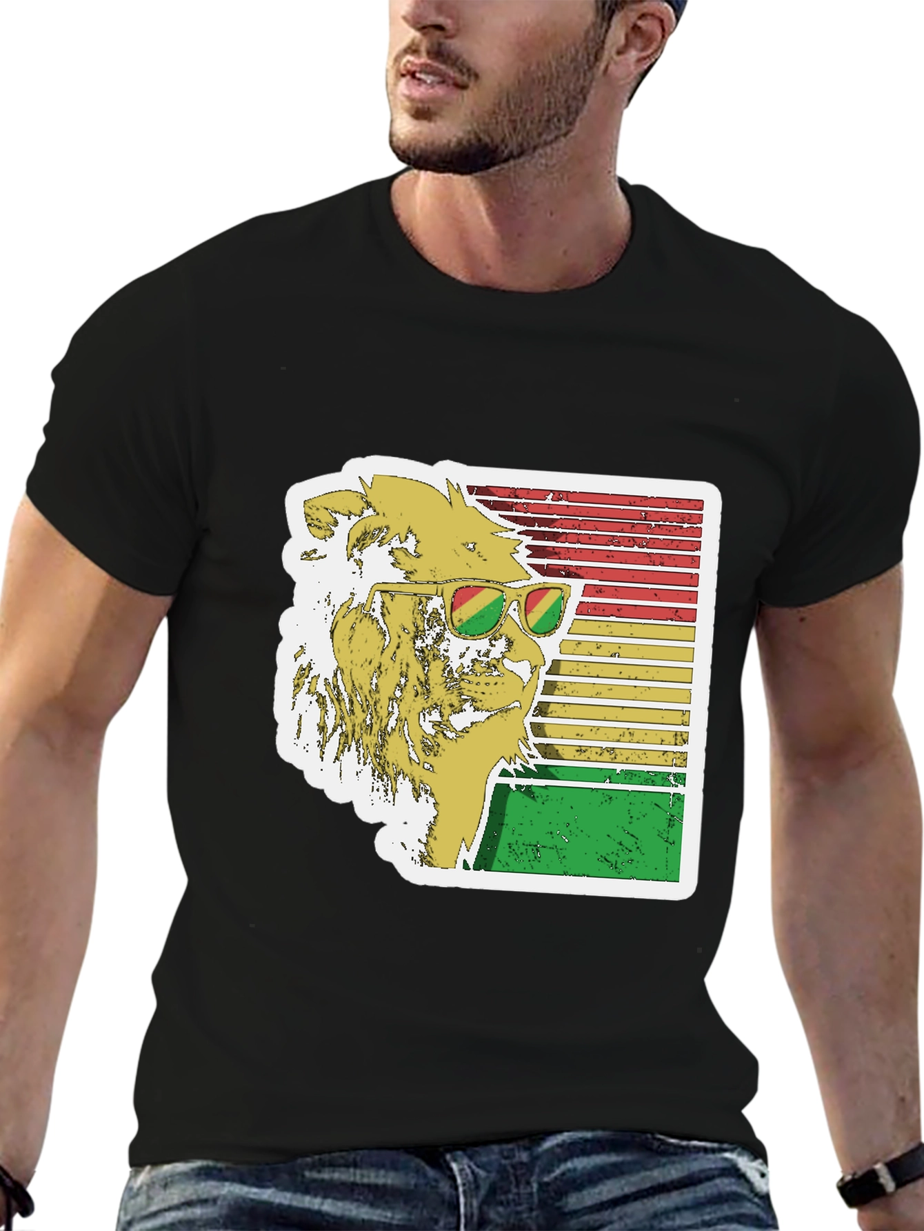 Rasta Lion Graphic Tee - Cool Reggae Vibe