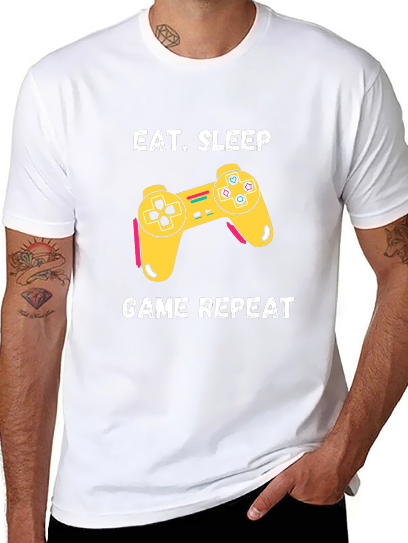 Eat Sleep Game Repeat Graphic T-Shirt