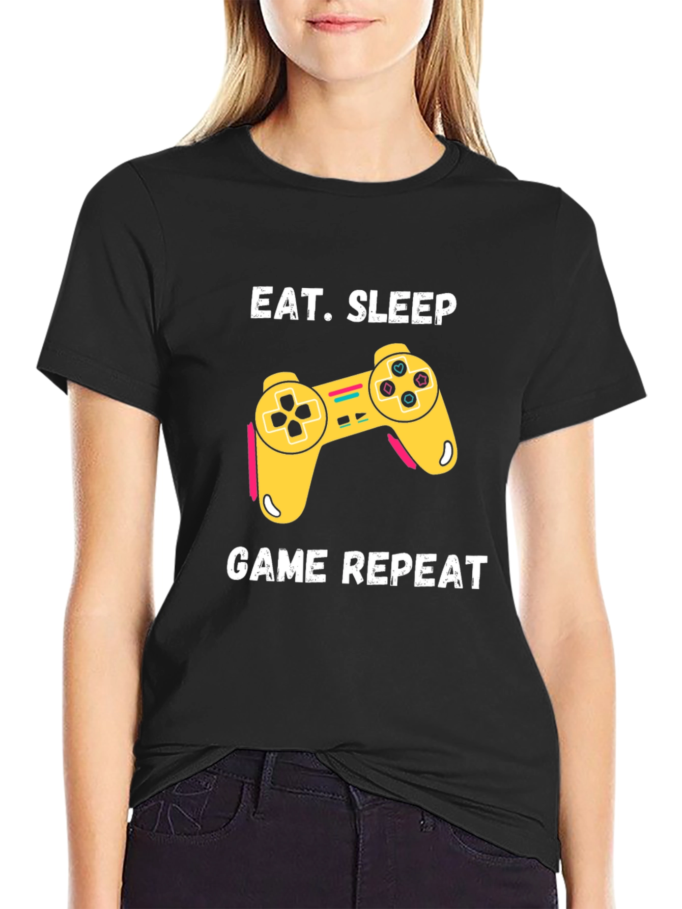 Eat Sleep Game Repeat Graphic T-Shirt