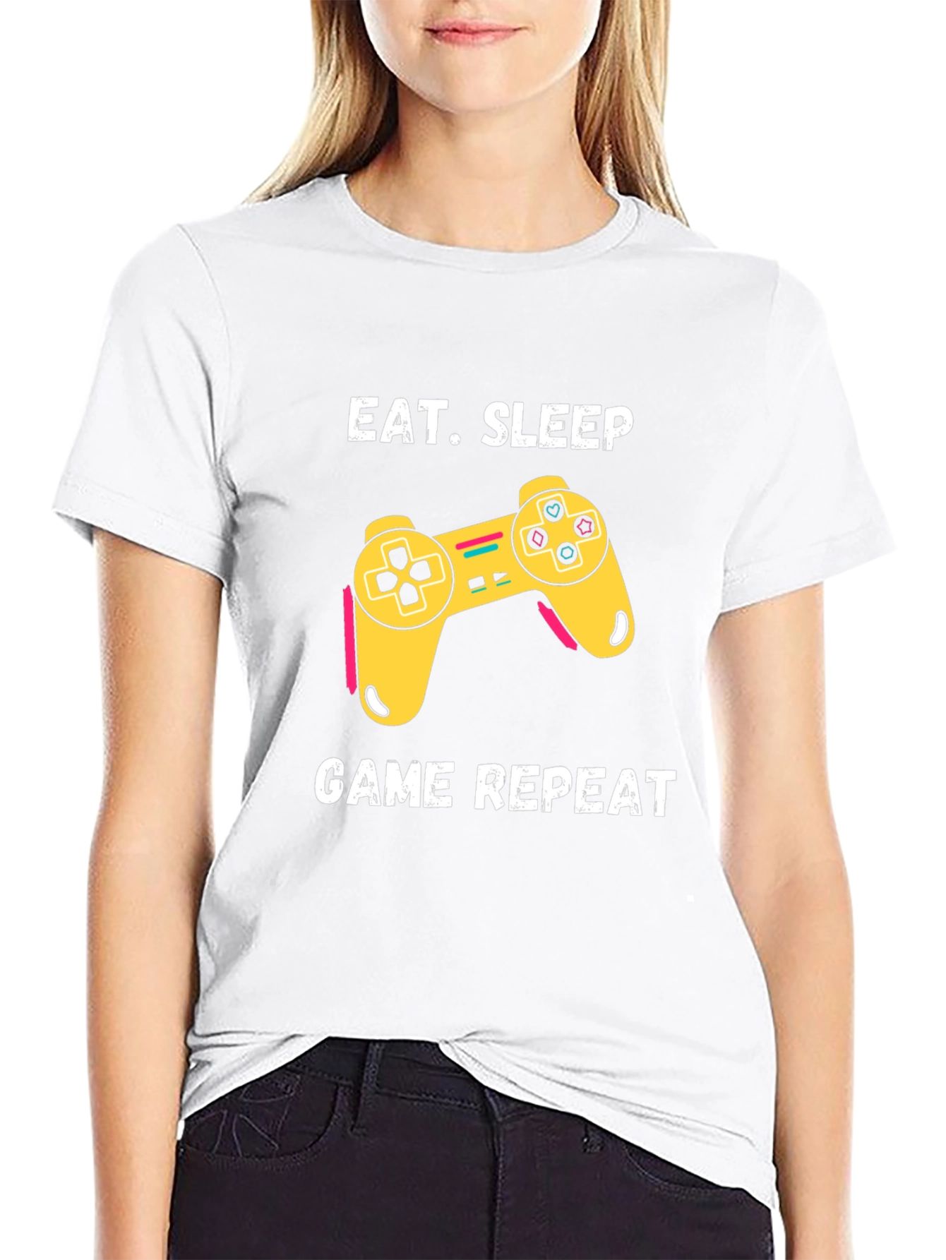 Eat Sleep Game Repeat Graphic T-Shirt