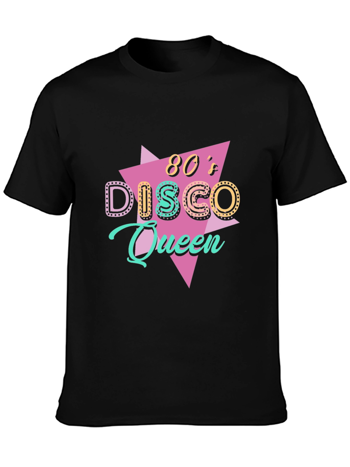 80s Disco Queen Black T-Shirt