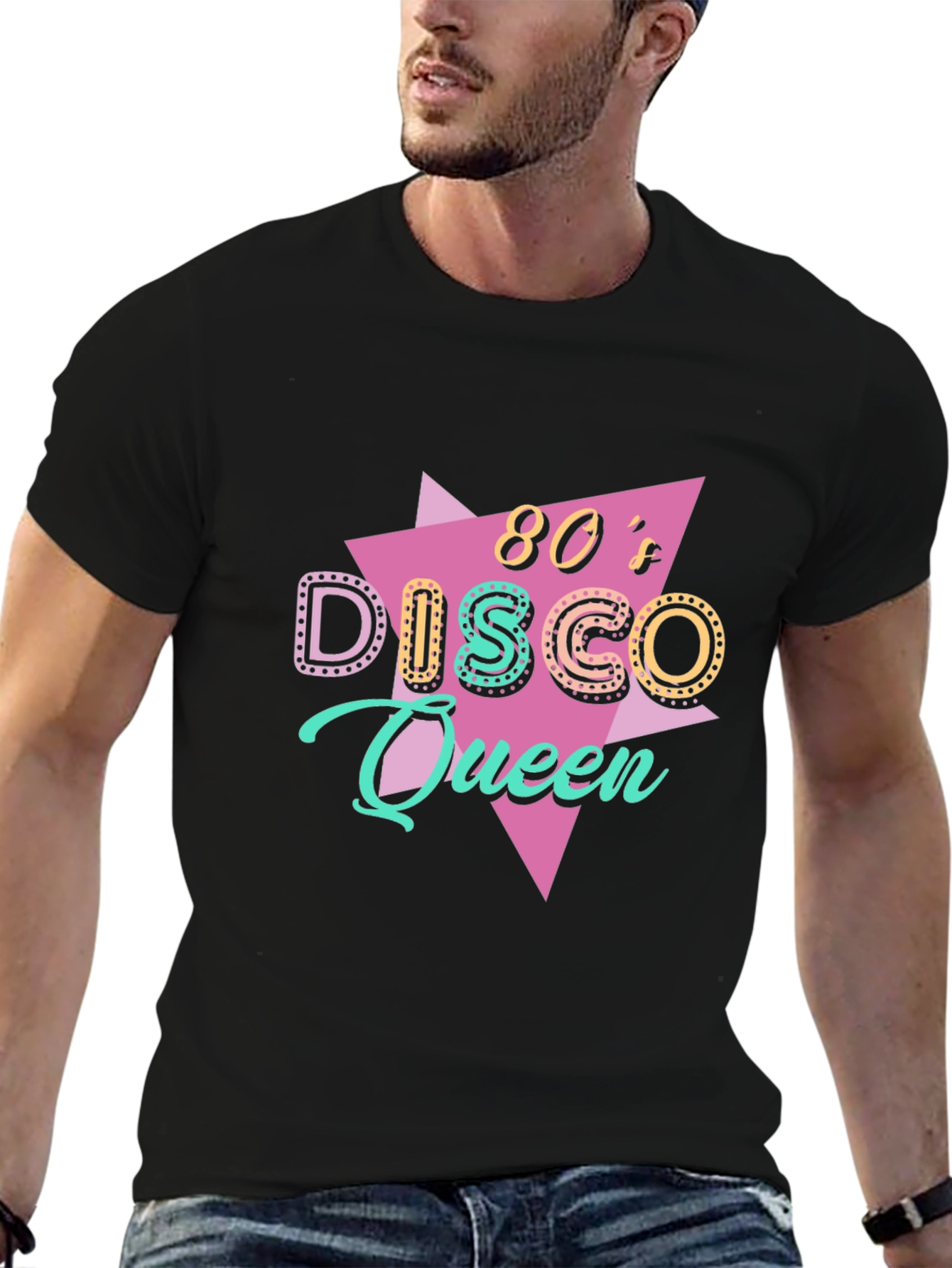 80s Disco Queen Black T-Shirt