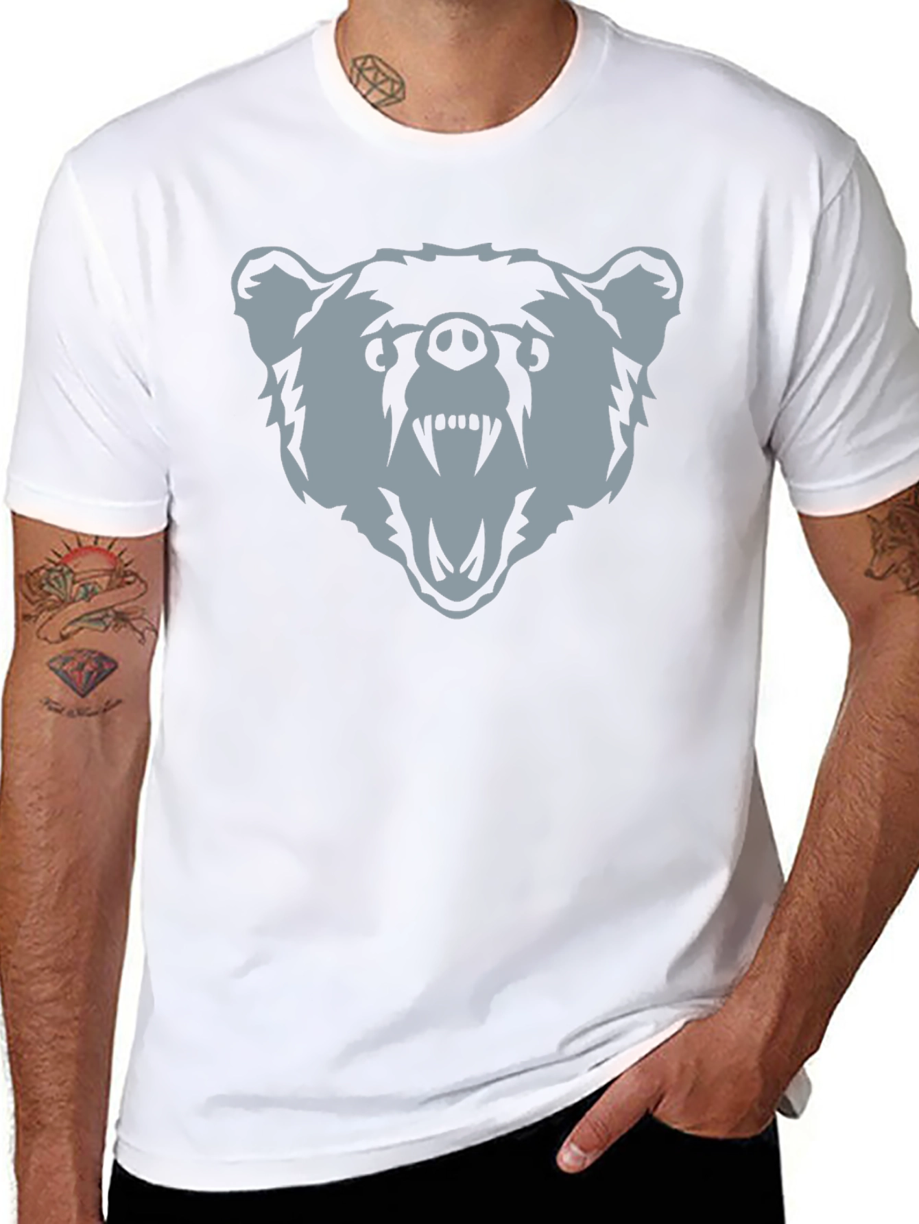 Bear Graphic Tee - Mens Black T-Shirt
