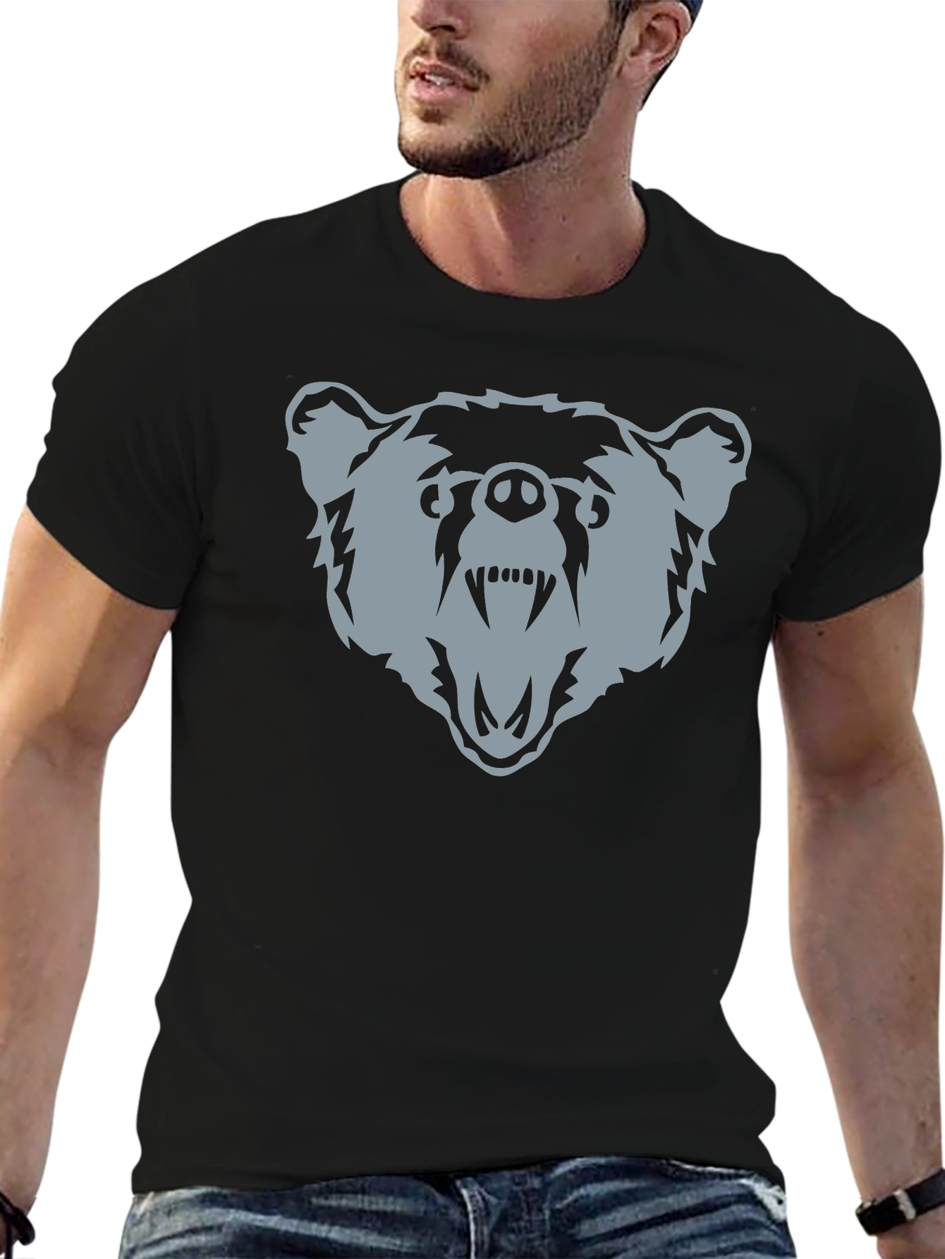 Bear Graphic Tee - Mens Black T-Shirt