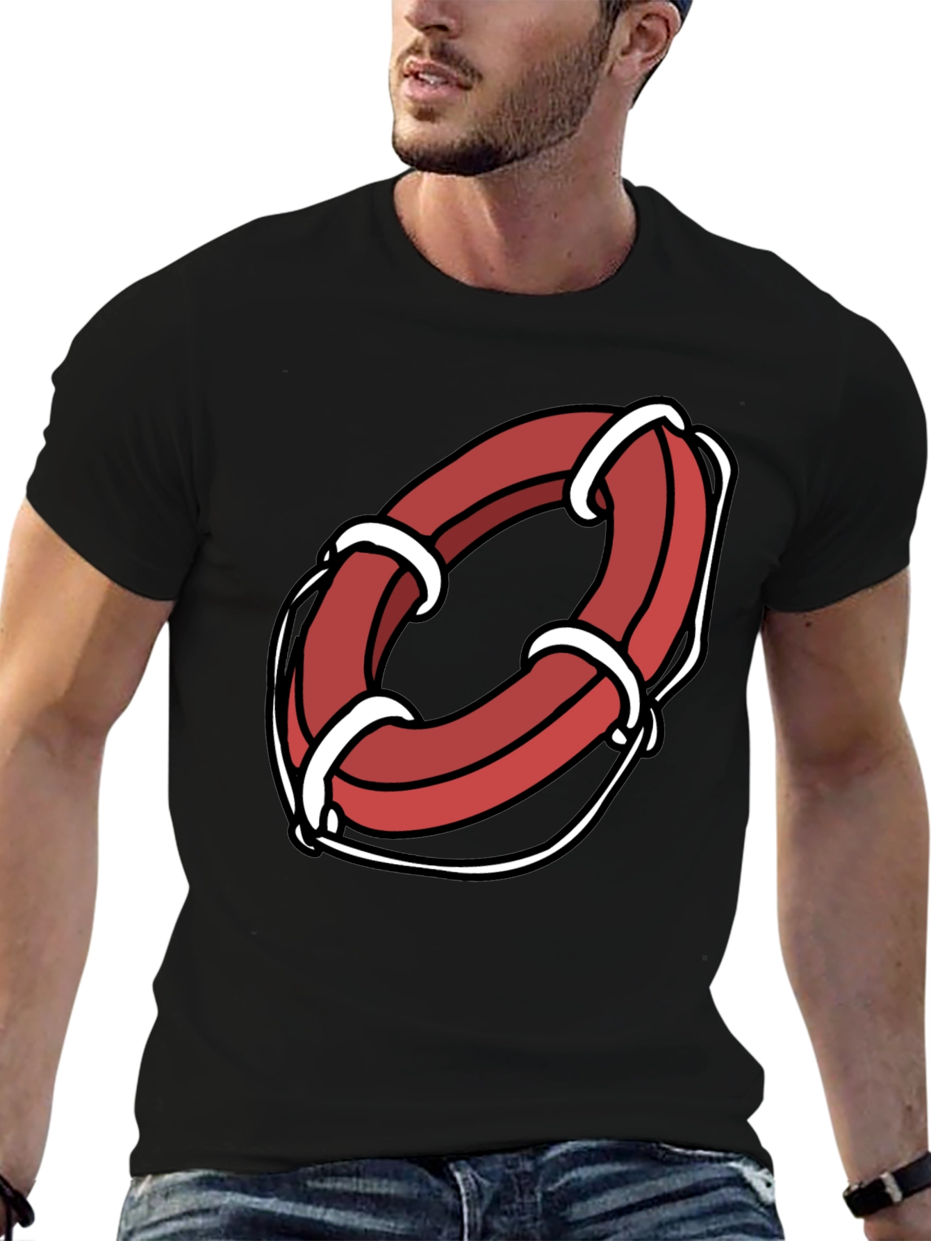 Cartoon Life Preserver Graphic Tee