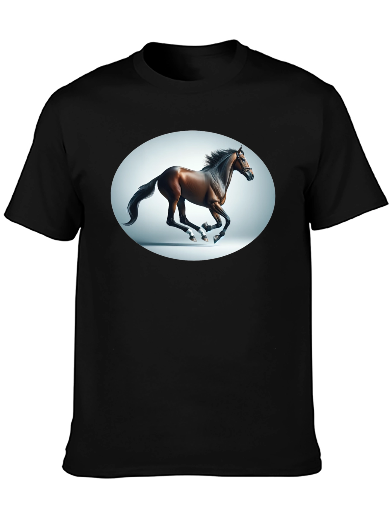 Galloping Horse Graphic Tee - Black