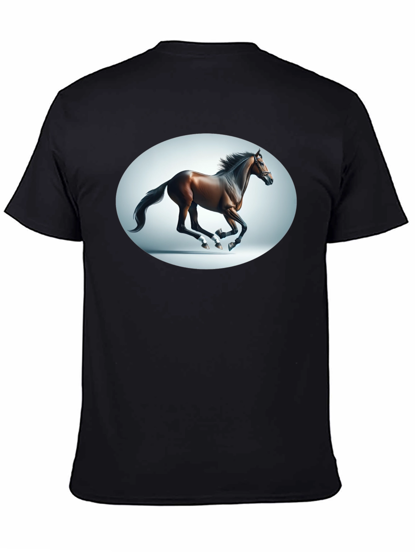 Galloping Horse Graphic Tee - Black