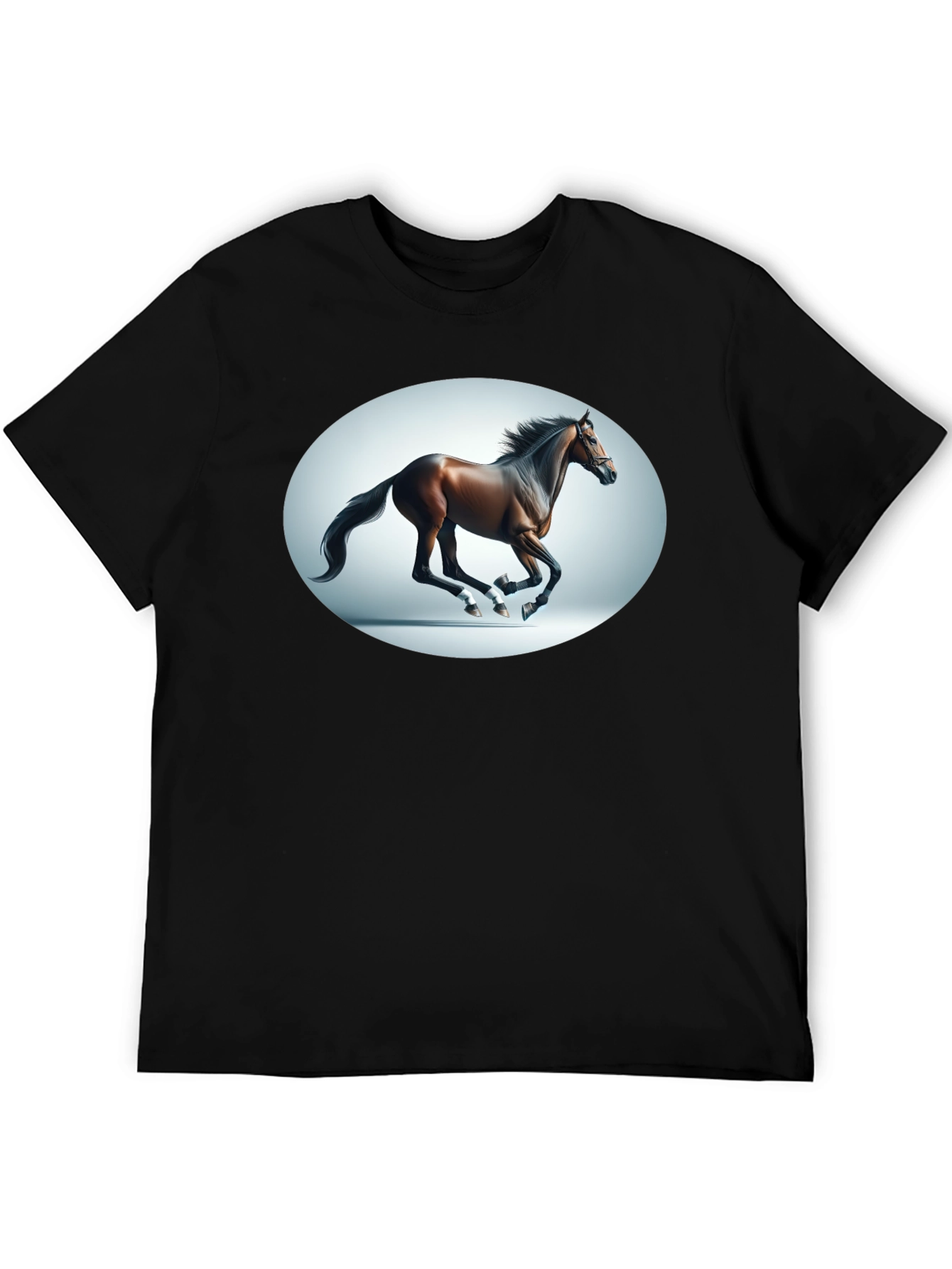 Galloping Horse Graphic Tee - Black